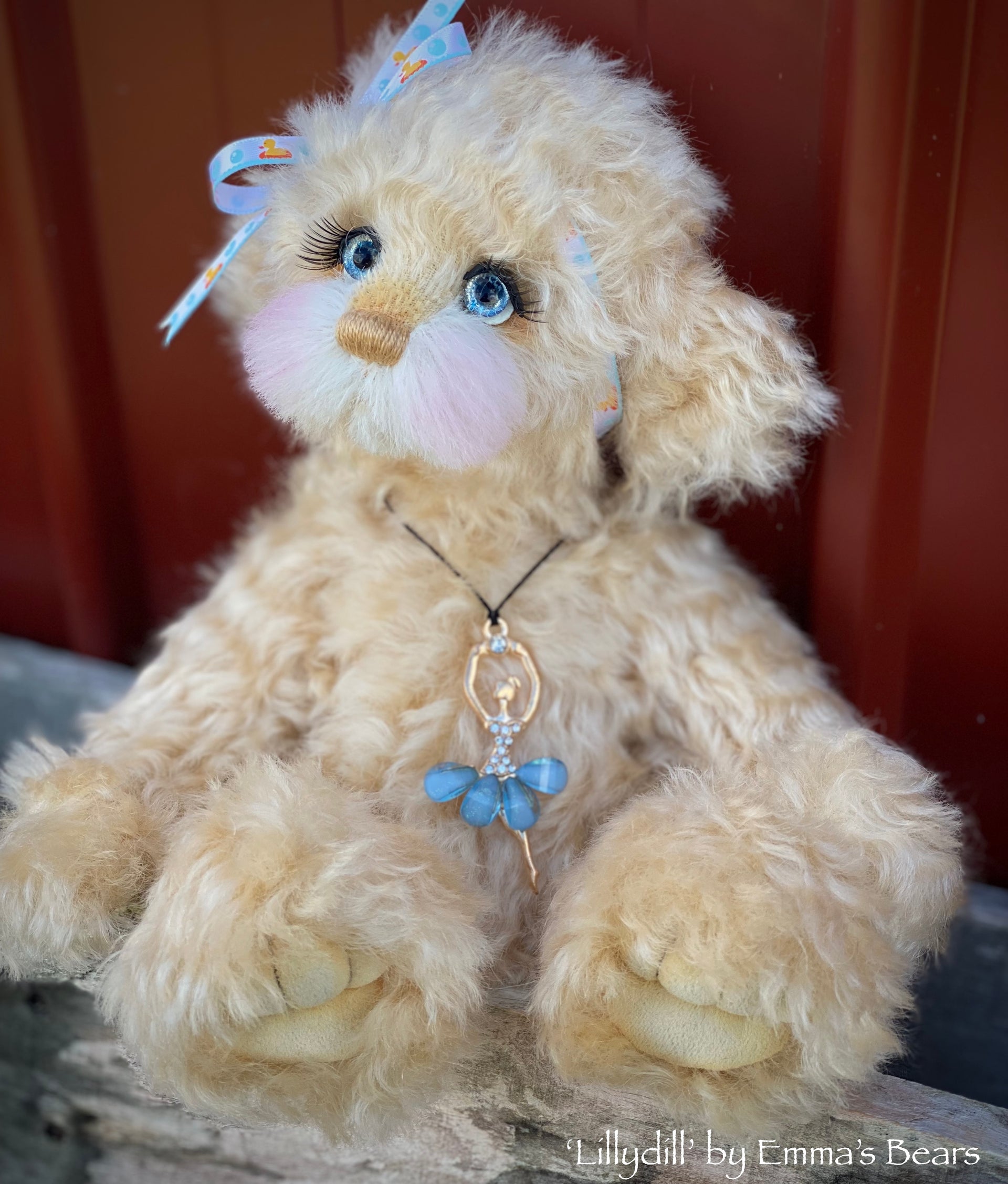 Lillydill - 12" Curly Kid Mohair and Alpaca artist bear by Emma's Bears - OOAK