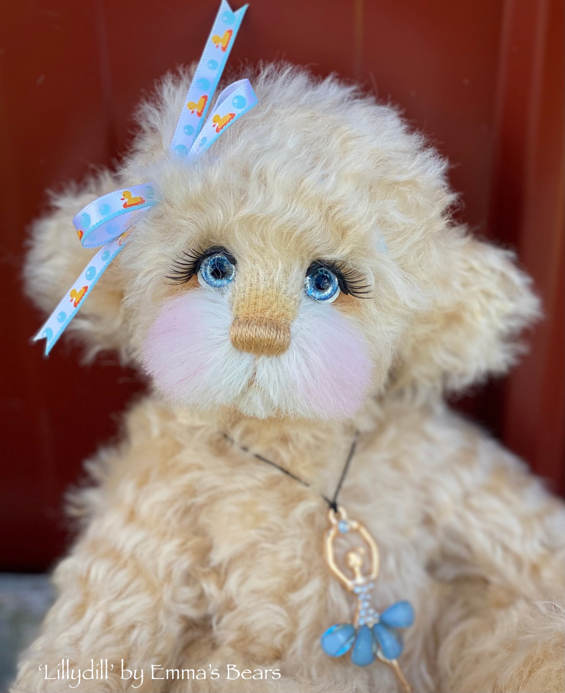 Lillydill - 12" Curly Kid Mohair and Alpaca artist bear by Emma's Bears - OOAK