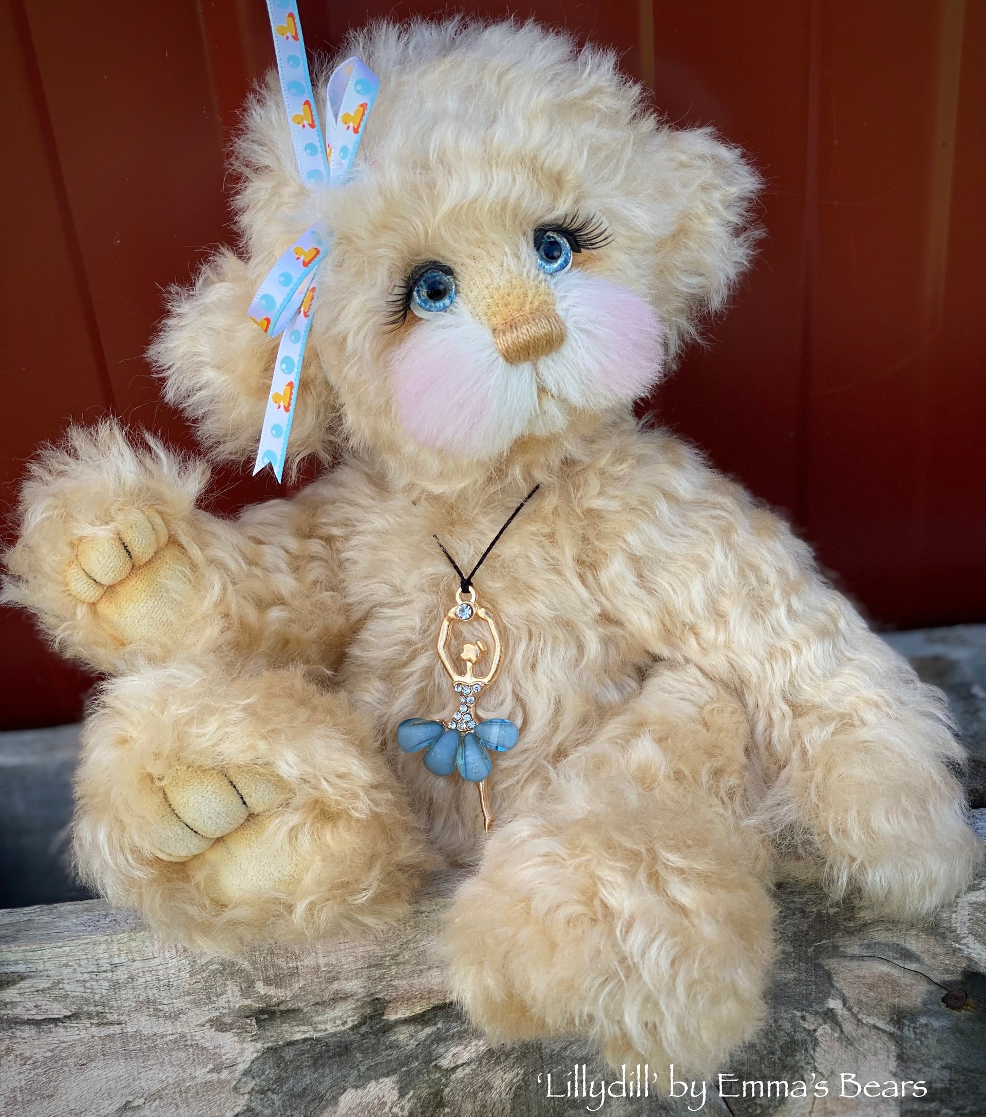 Lillydill - 12" Curly Kid Mohair and Alpaca artist bear by Emma's Bears - OOAK