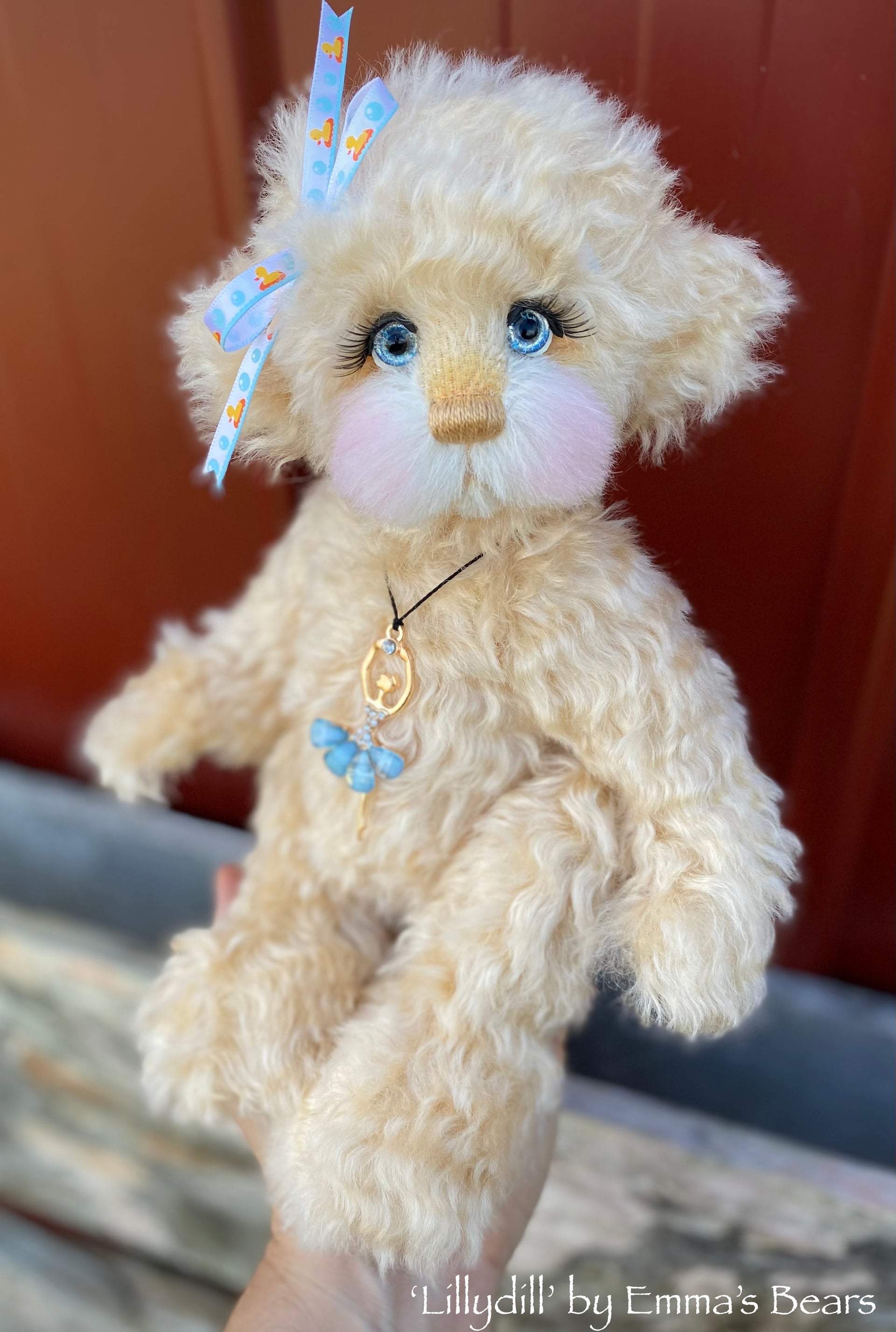 Lillydill - 12" Curly Kid Mohair and Alpaca artist bear by Emma's Bears - OOAK