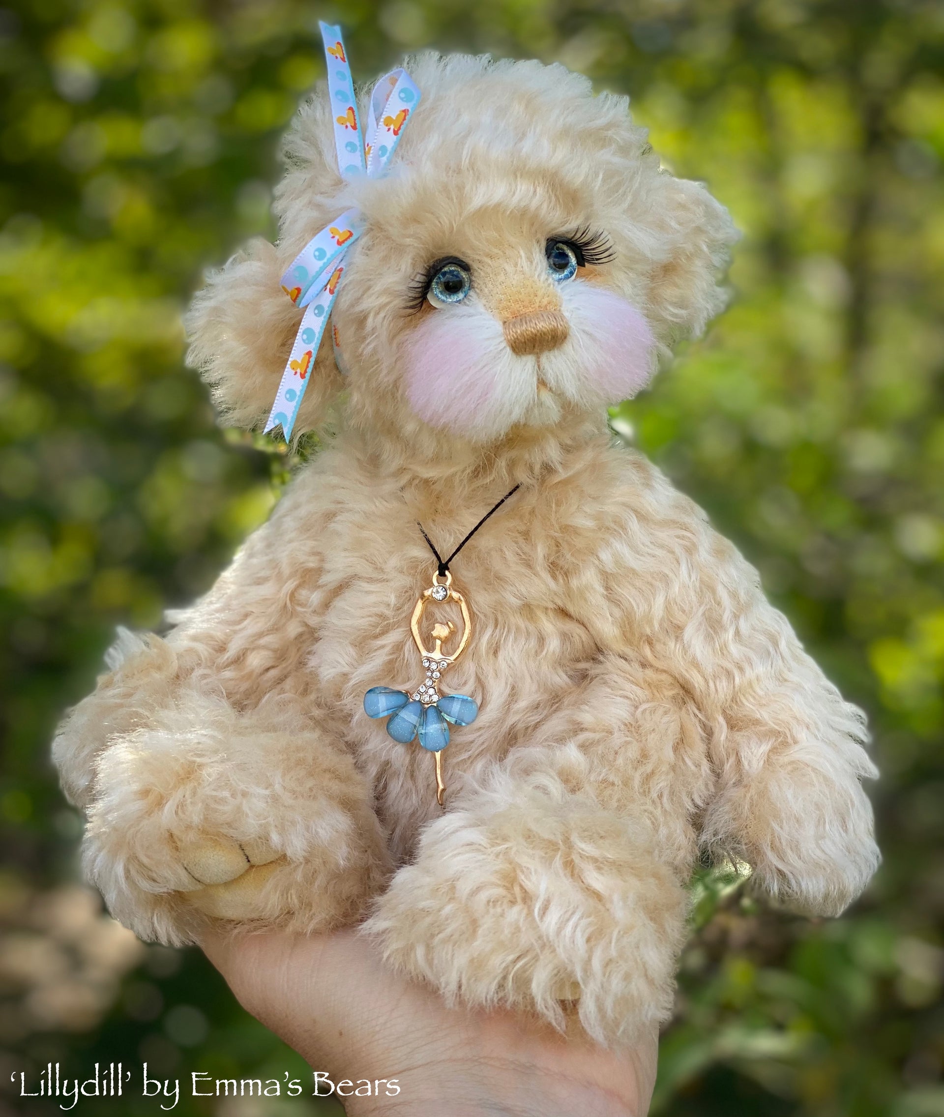 Lillydill - 12" Curly Kid Mohair and Alpaca artist bear by Emma's Bears - OOAK