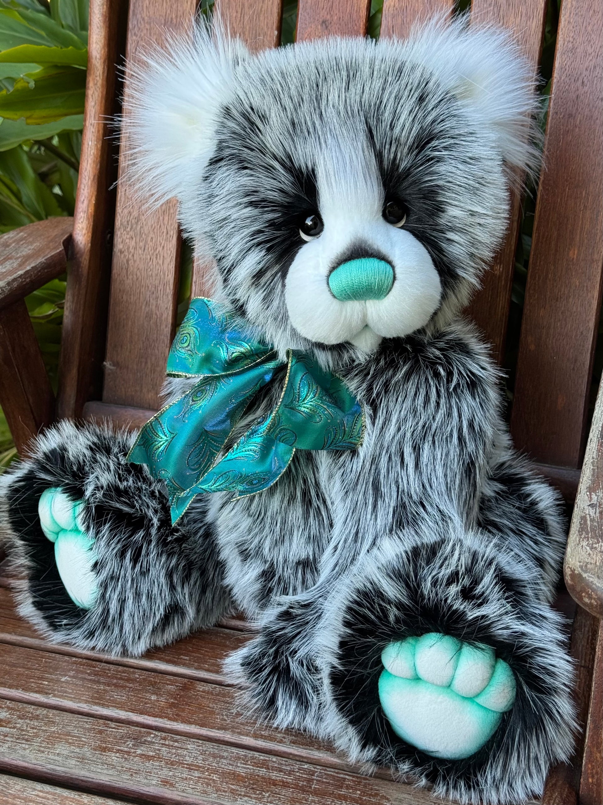 Peppermint Whisper - 25" faux fur bear by Emmas Bears - OOAK