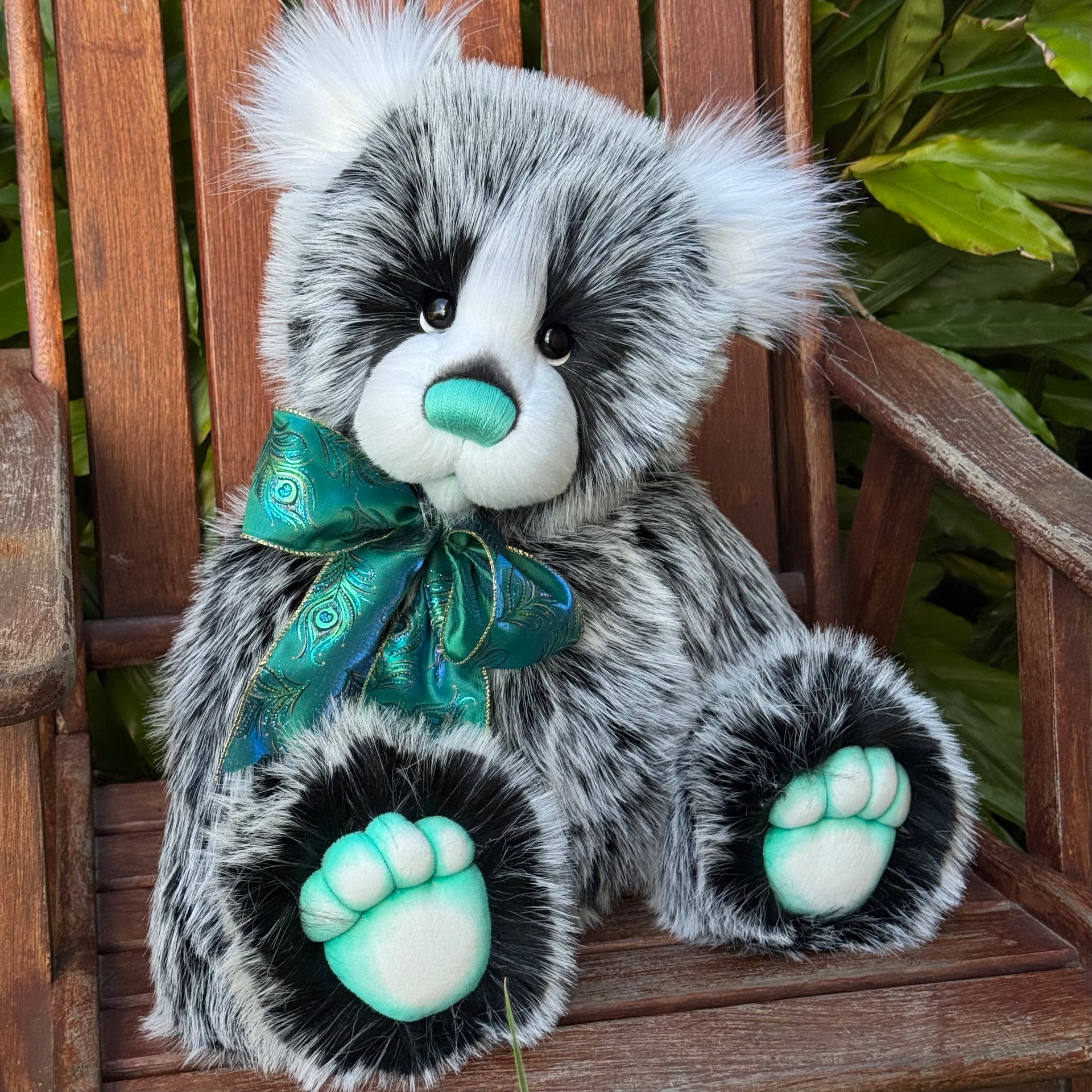 Peppermint Whisper - 25" faux fur bear by Emmas Bears - OOAK