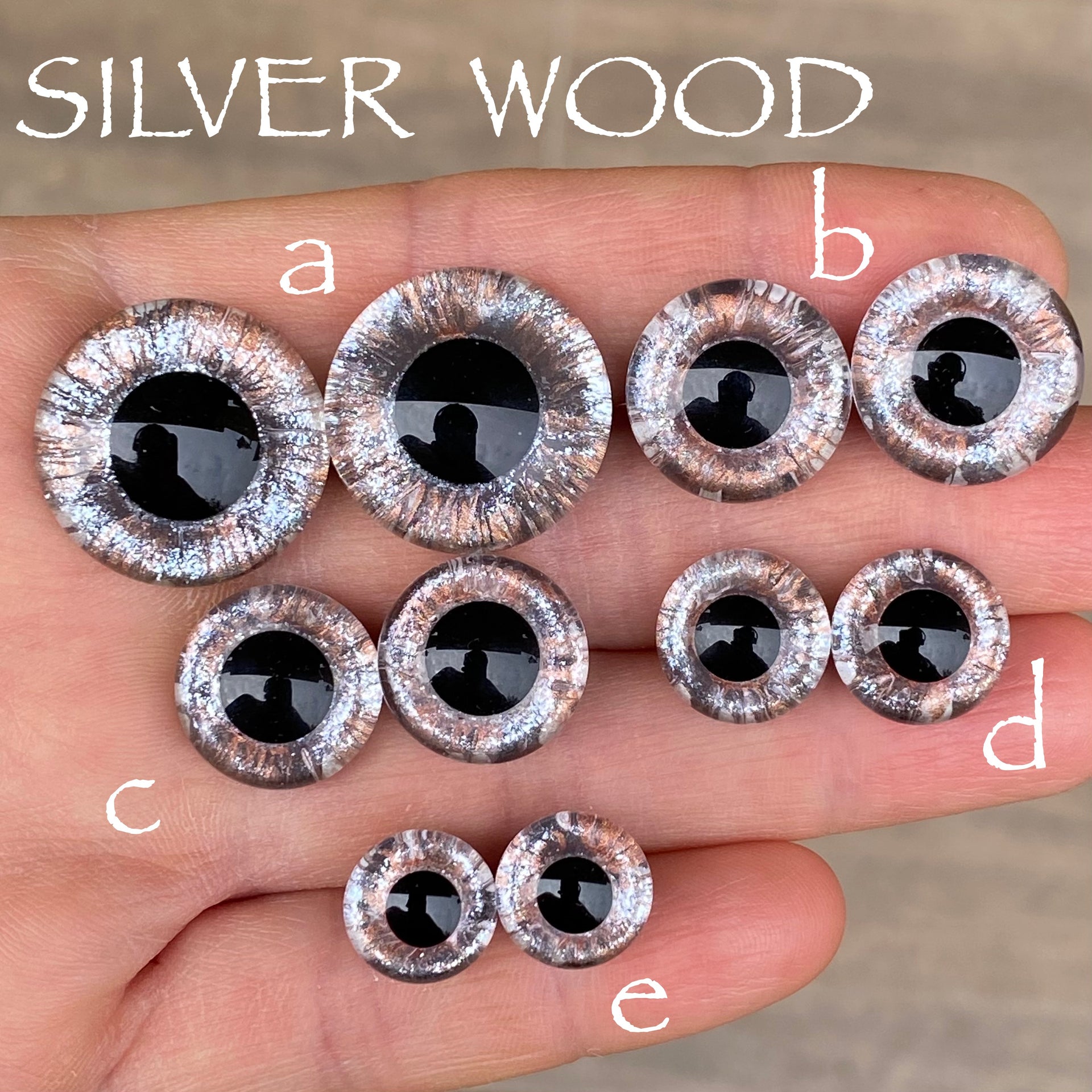 Hand Painted Eyes - Silver Wood