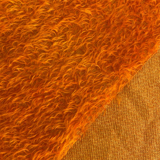 12mm Semi Sparse Mohair - Hand Dyed Vibrant Orange - Fat 1/8m - MAR046