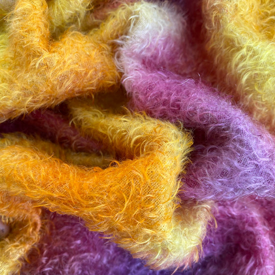 12mm Semi Sparse Mohair - Hand Dyed Sunset Clouds - Fat 1/4m - MAR052