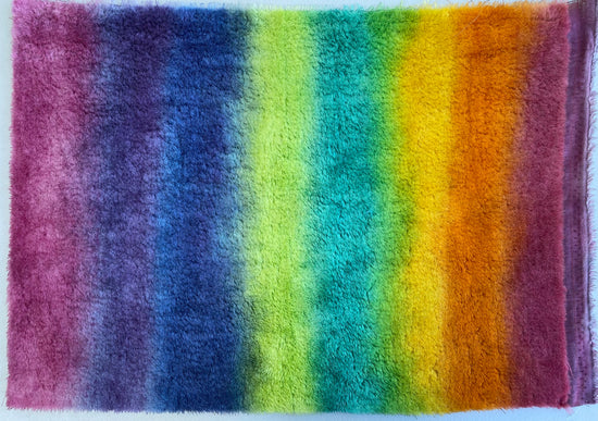 10mm Alpaca  - Hand Dyed Rainbow Waterfall - Fat 1/4m  - MAR090