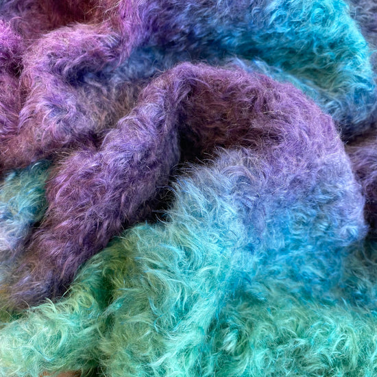 Dense Matted Ratinee Mohair - Hand Dyed Enchanted Waves - Fat 1/4m - MAR105