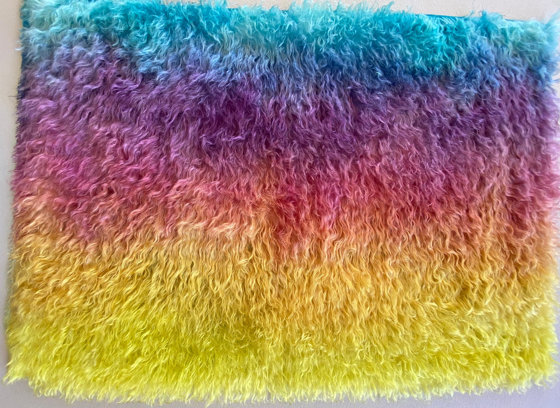 Long Fluffy Mohair - Hand Dyed Rainbow - Fat 1/4m - MAR111
