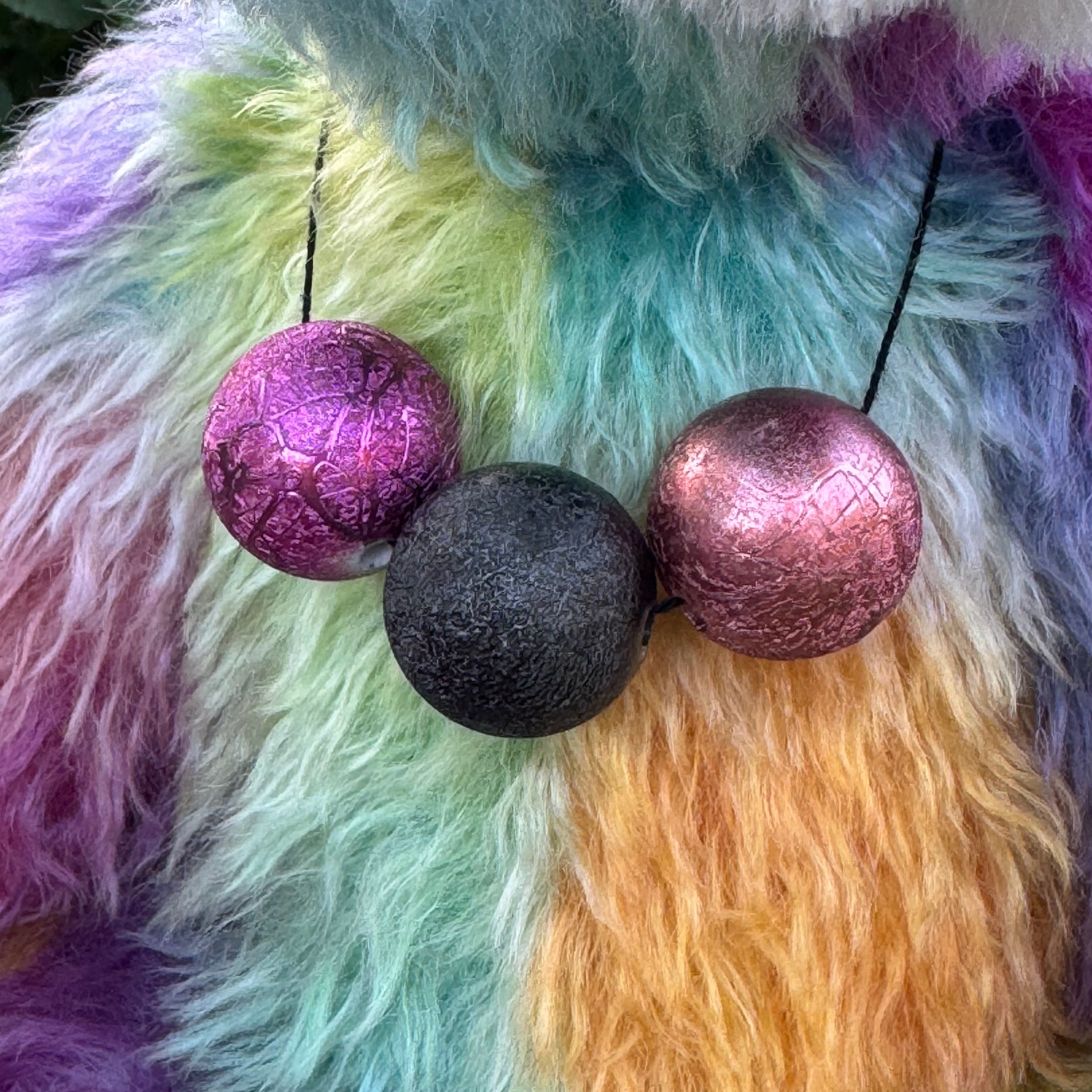 Pepperfleck - 16" hand dyed mohair bear by Emmas Bears - OOAK