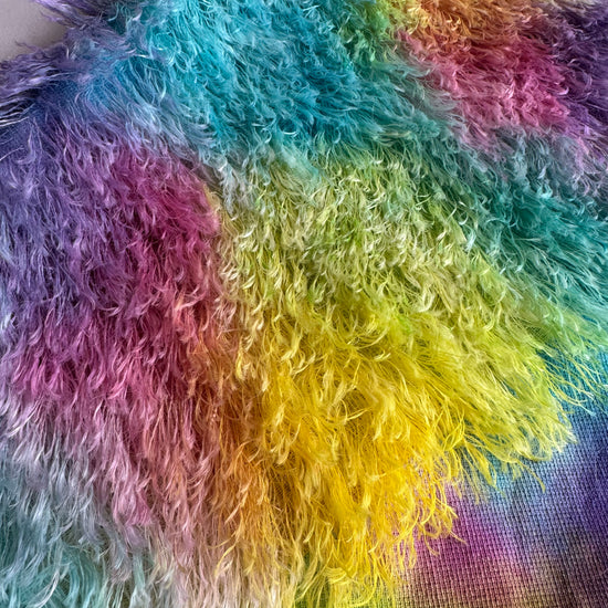 Long String Mohair - Hand Dyed Rainbow Unicorn - Fat 1/4m - DEC094