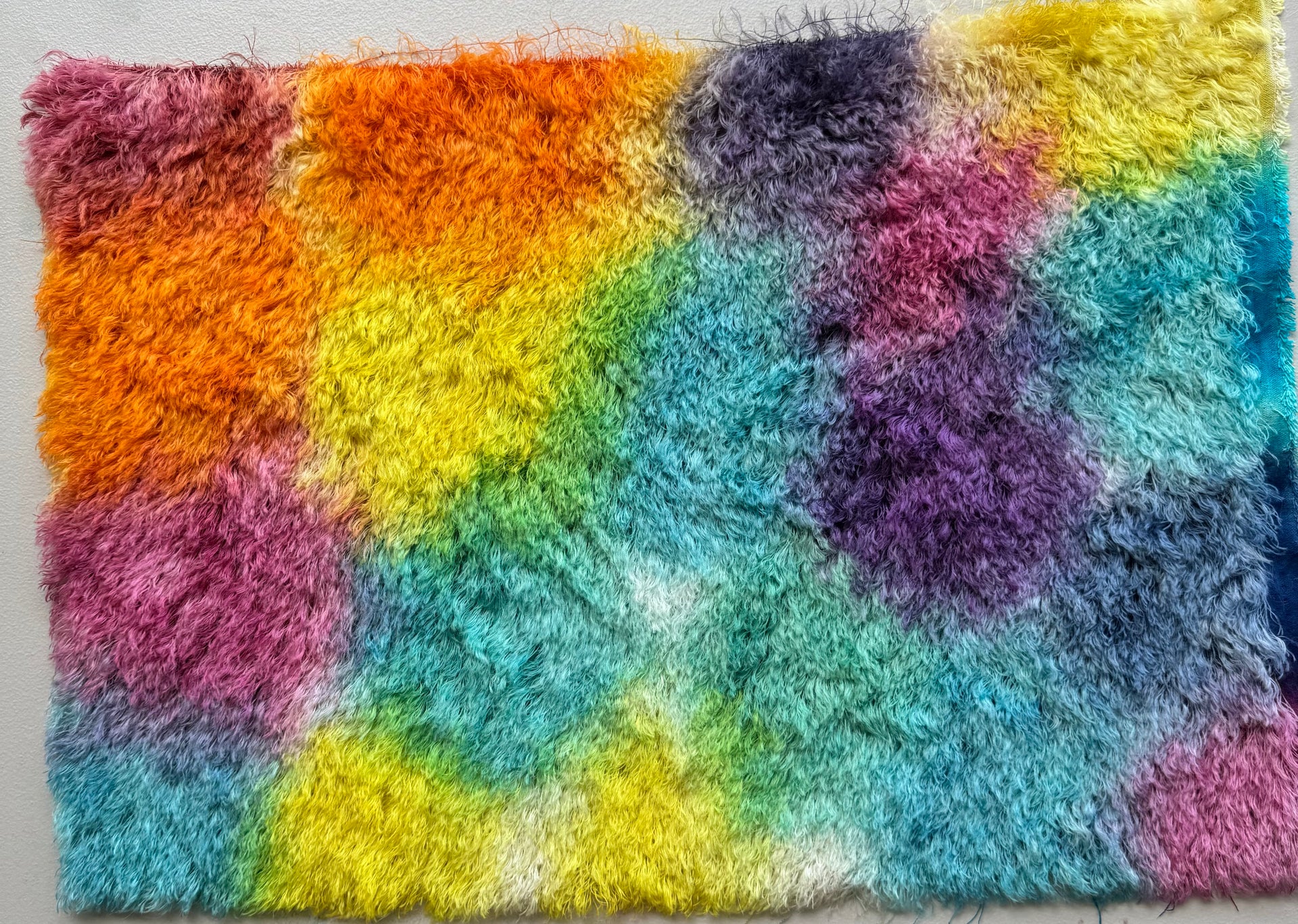 25mm String Mohair - Hand Dyed Rainbow Clouds - Fat 1/4m - DEC128