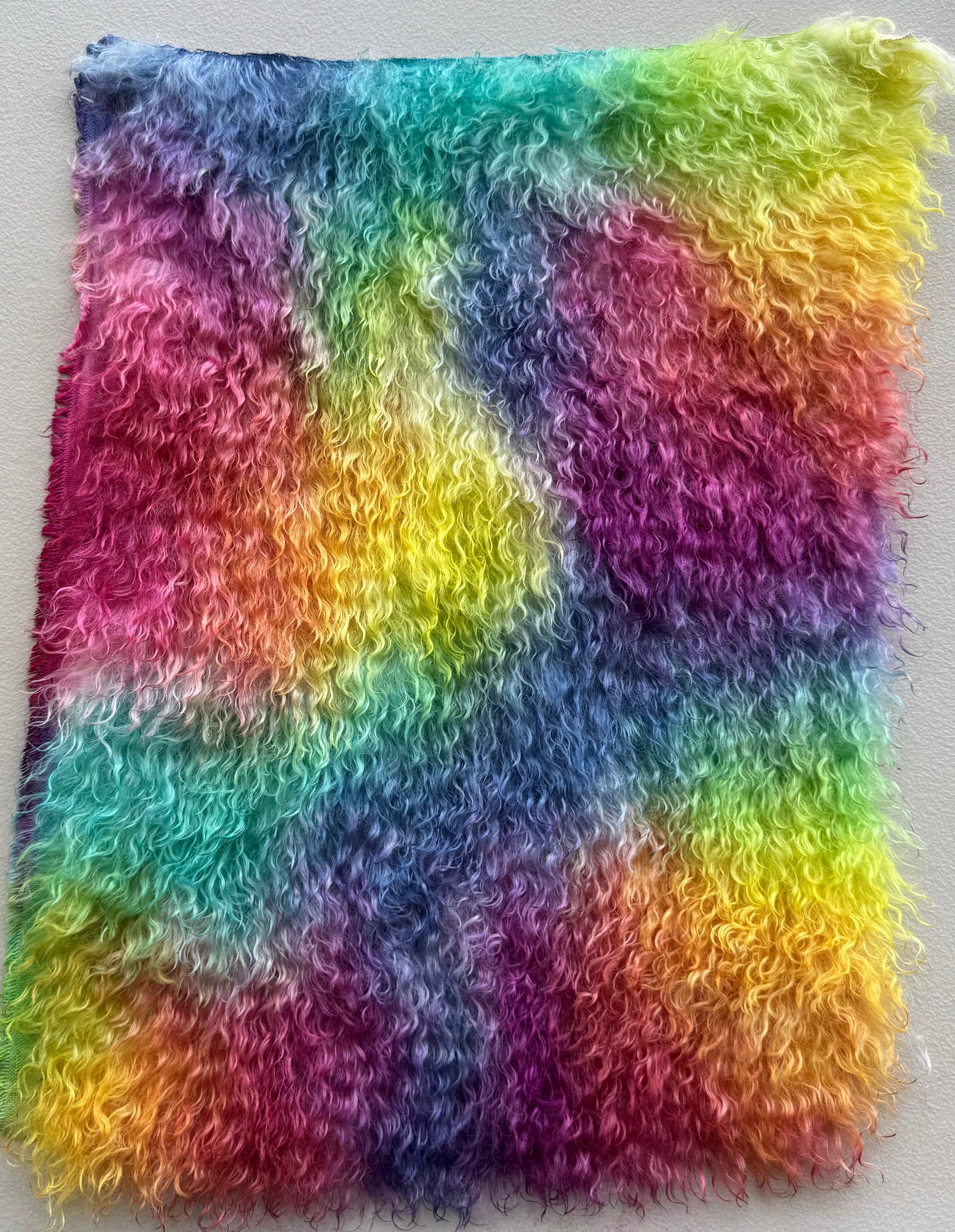 Curlylocks Mohair - Hand Dyed Bright Rainbow - Fat 1/8m - DEC147