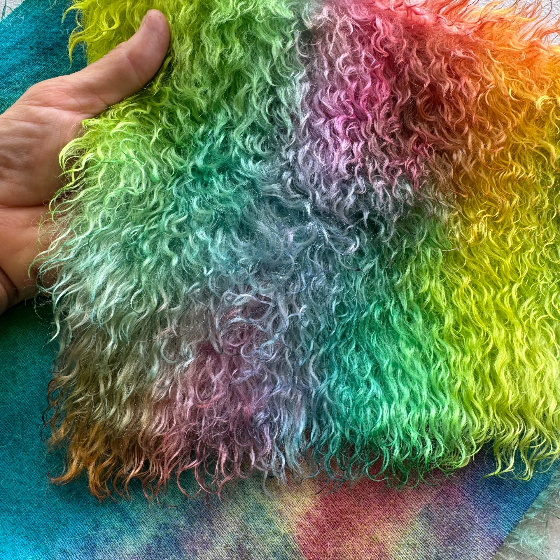 Curlylocks Mohair - Hand Dyed Wildflowers - Fat 1/8m - DEC149