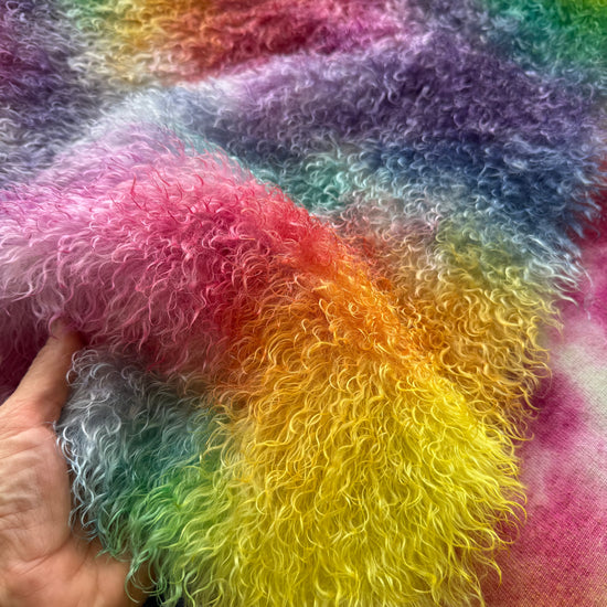 Curlylocks Mohair - Hand Dyed Rainbow Clouds - Fat 1/2m - DEC159