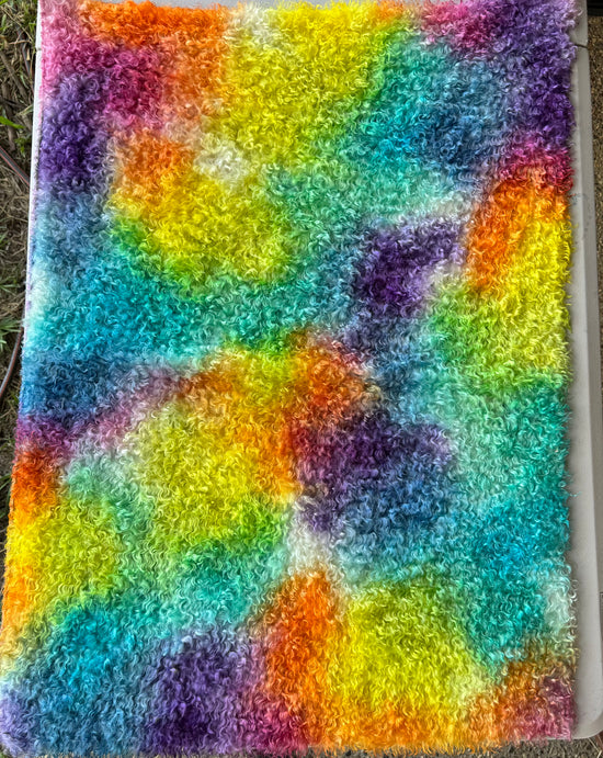 Schulte Super Curls - Hand Dyed Bright Rainbow - Fat 1/2m - DEC182