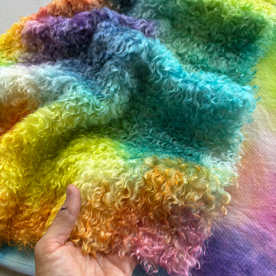 Schulte Super Curls - Hand Dyed Bright Rainbow - Fat 1/2m - DEC182