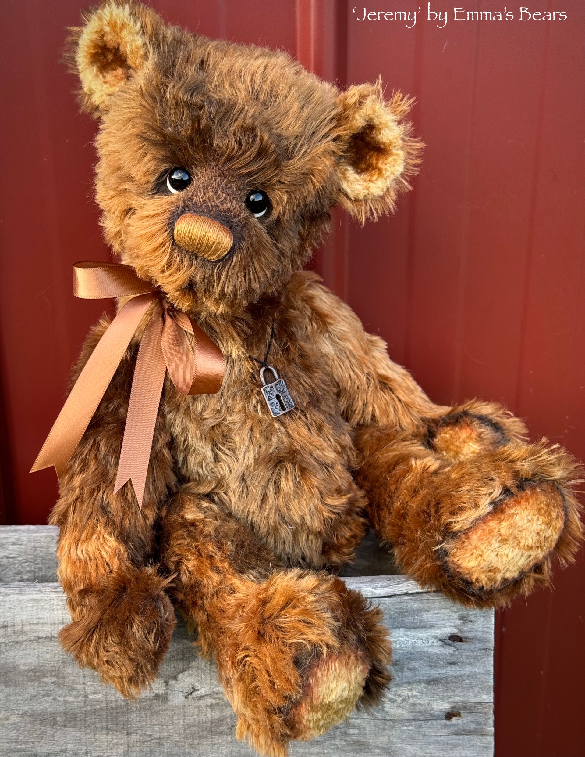 Jeremy - 16" batik dyed mohair bear by Emmas Bears - OOAK