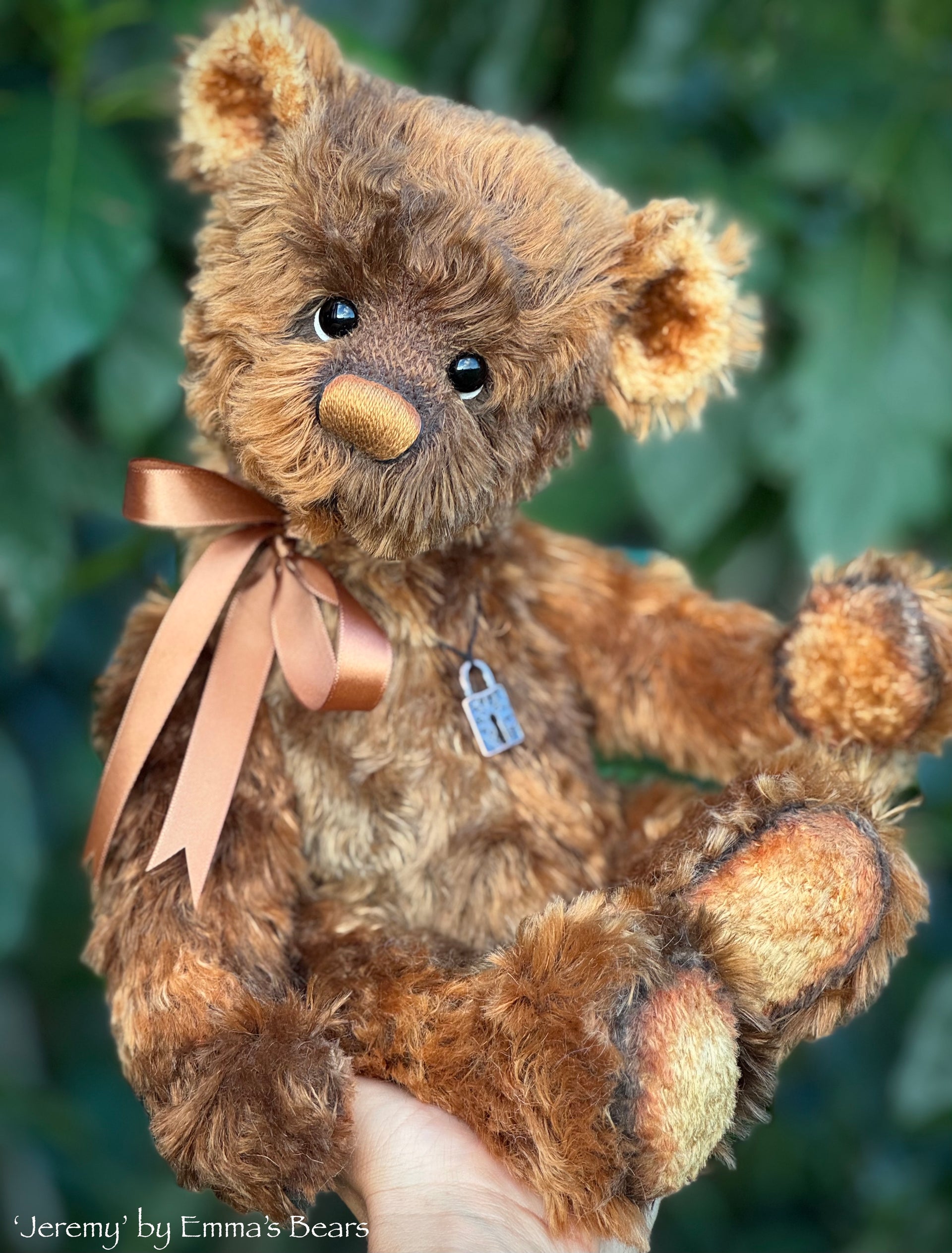 Jeremy - 16" batik dyed mohair bear by Emmas Bears - OOAK