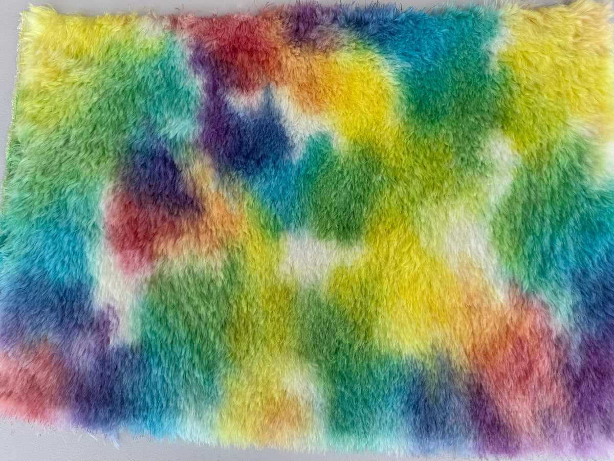 Long Alpaca - Hand Dyed Rainbow Clouds - Fat 1/4m - SEP004