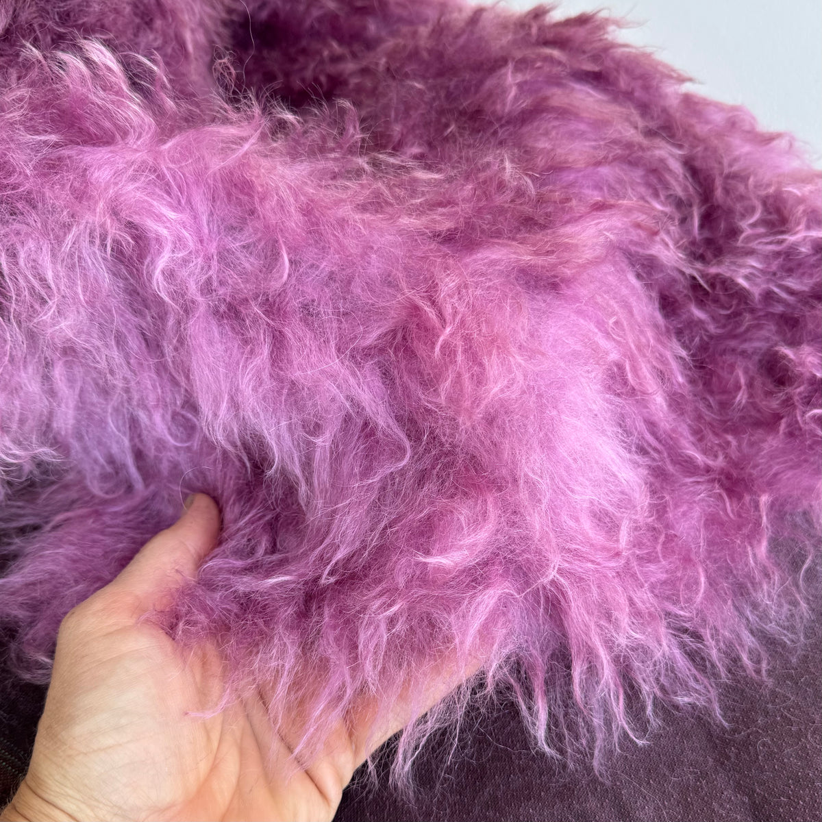 Super Long Pile 70mm Mohair - Hand Dyed Dusky Mauve - Fat 1/4m - SEP009