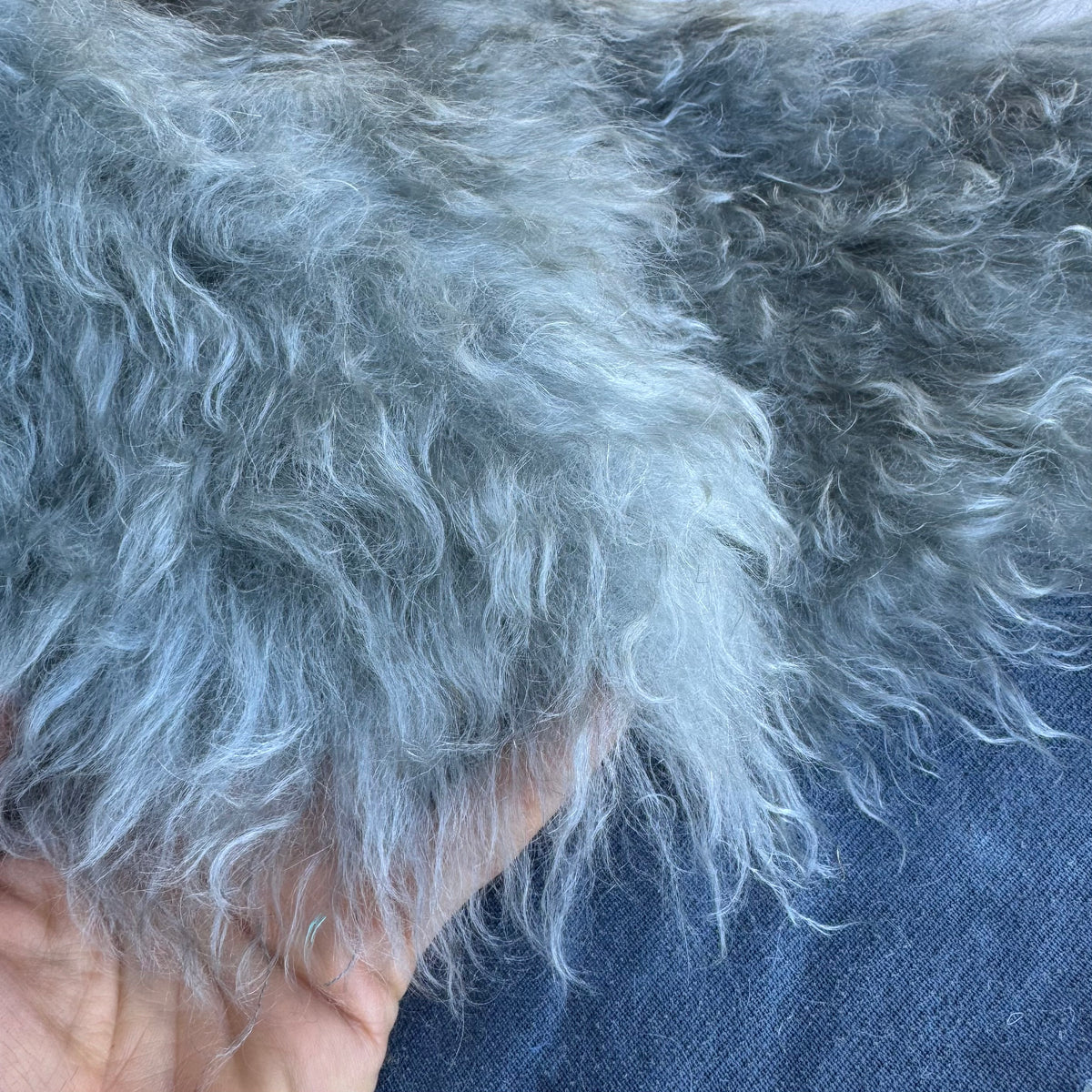 Super Long Pile 70mm Mohair - Hand Dyed Stormy Ocean - Fat 1/4m - SEP010