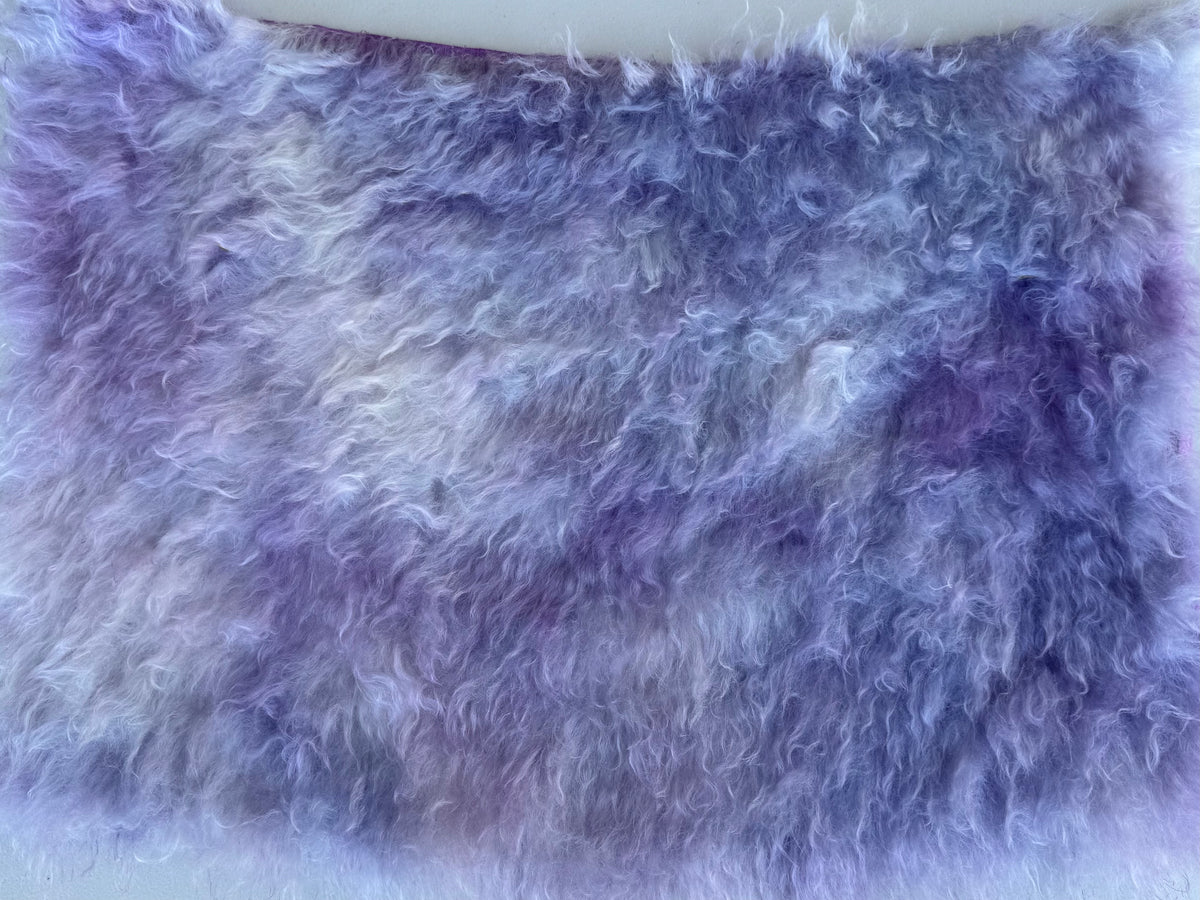 Super Long Pile 70mm Mohair - Hand Dyed Ice Lilac Batik - Fat 1/4m - SEP011