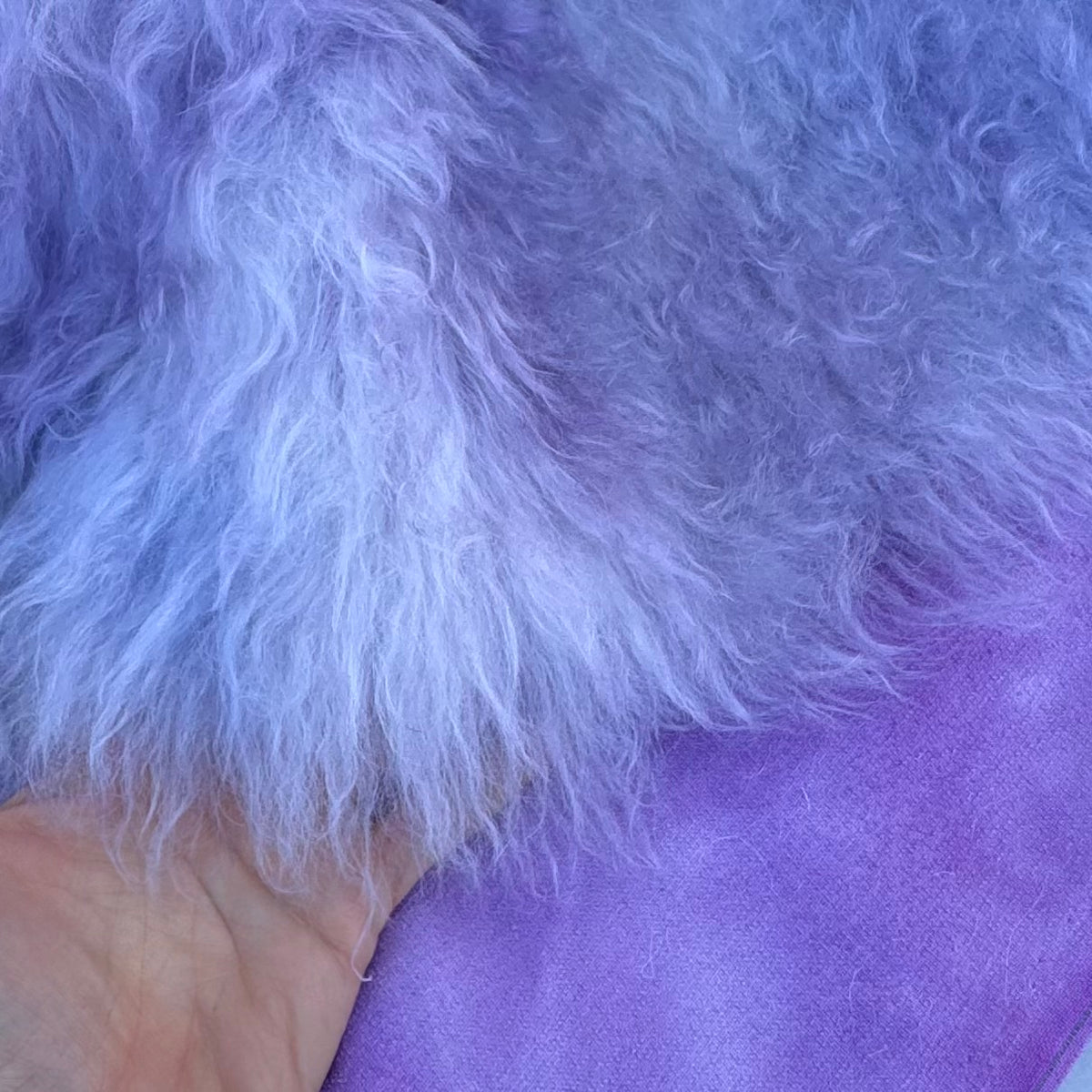 Super Long Pile 70mm Mohair - Hand Dyed Ice Lilac Batik - Fat 1/4m - SEP011