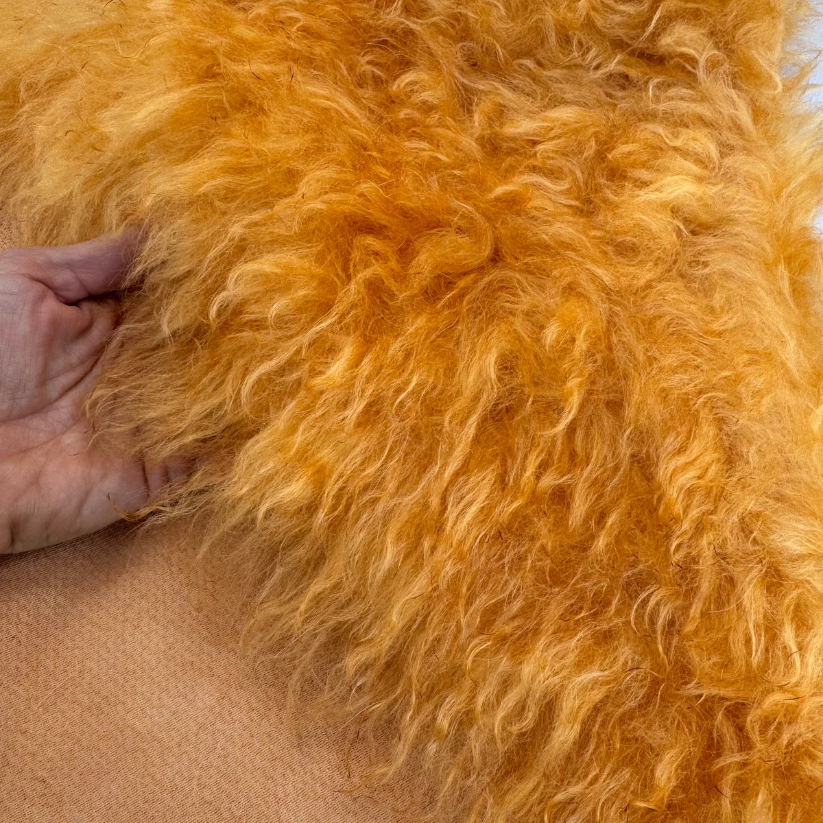 Super Long Pile 70mm Mohair - Hand Dyed Apricot Compote - Fat 1/4m - SEP015