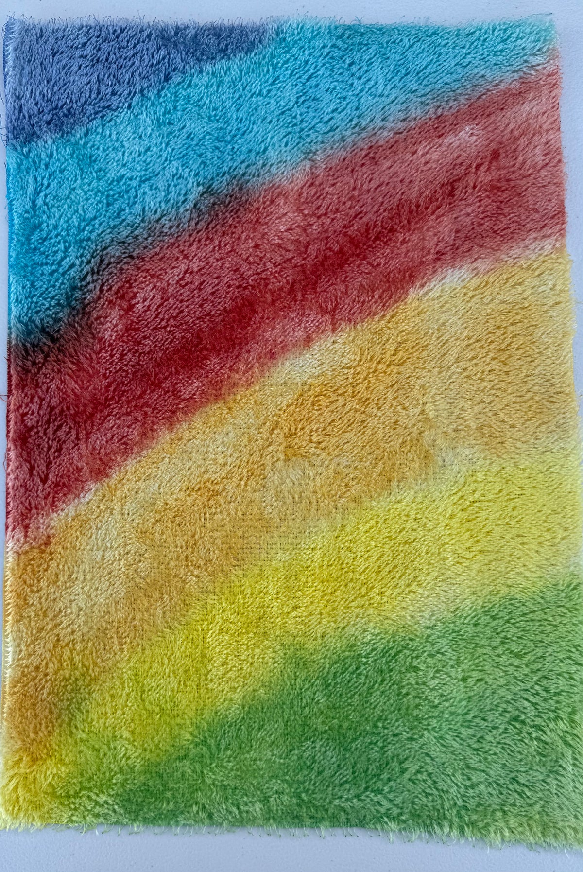 Short 9mm String Mohair - Hand Dyed Diagonal Rainbow - Fat 1/8m - SEP022