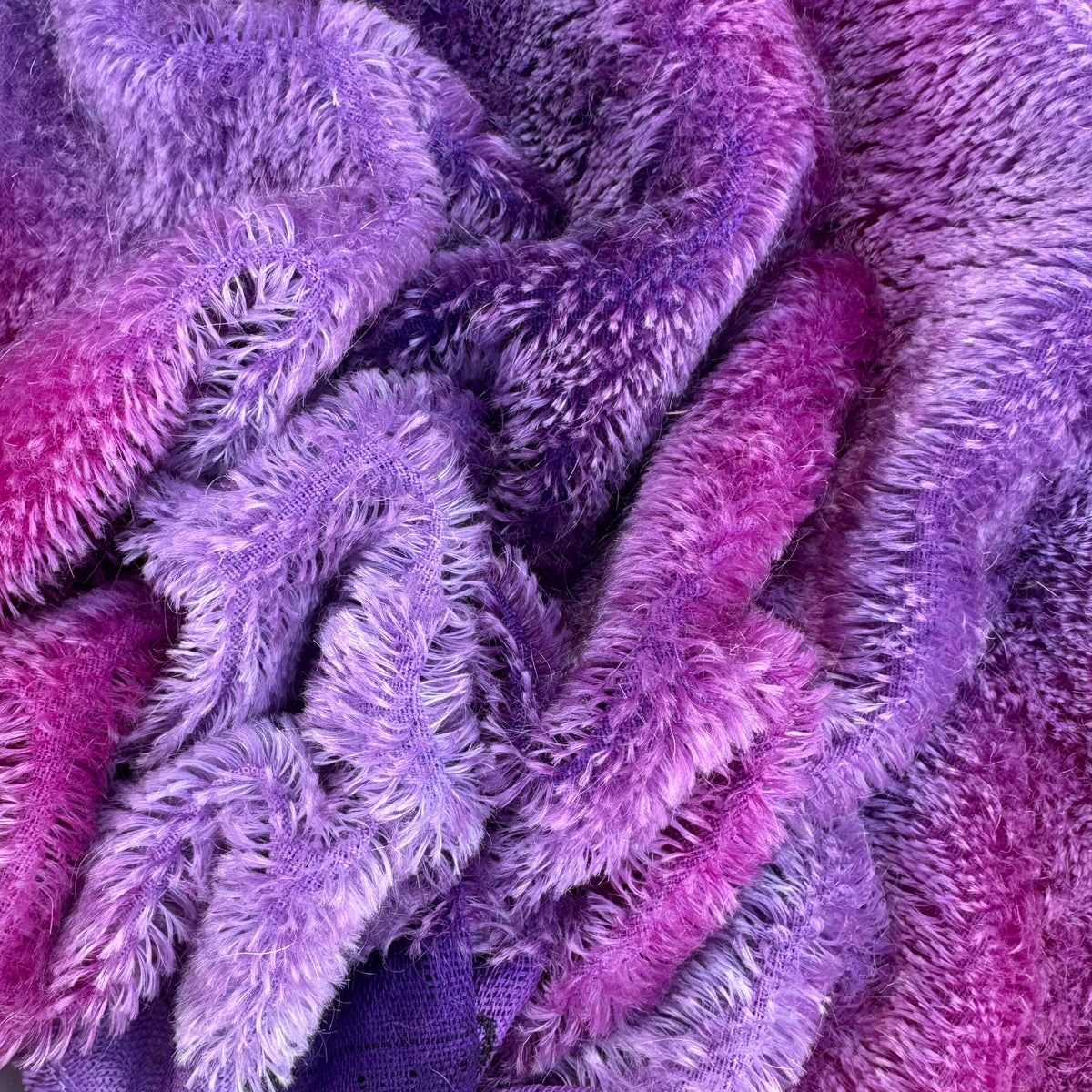 Short 9mm String Mohair - Hand Dyed Pansy Petal Party - Fat 1/8m - SEP026