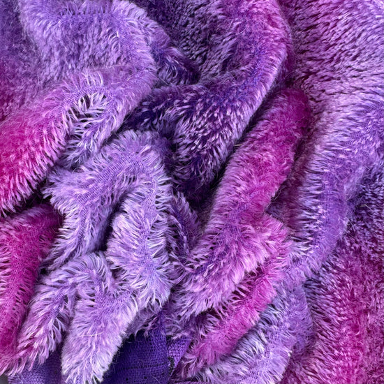 Short 9mm String Mohair - Hand Dyed Pansy Petal Party - Fat 1/8m - SEP026