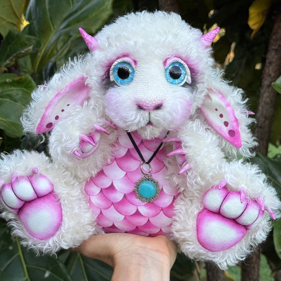 Sugarfig Giggle - 15" Kid Mohair Artist Baby Dragon by Emmas Bears - OOAK