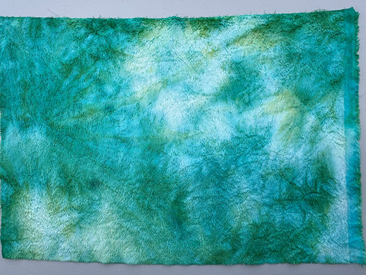 Standard Viscose - Hand Dyed Turquoise Lime Batik - Fat 1/4m - SEP062