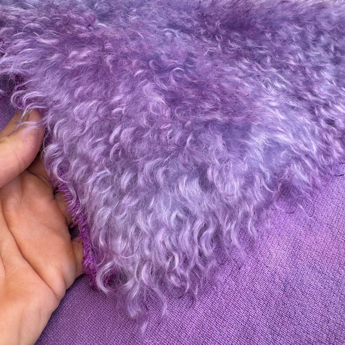 Curlylocks Mohair - Hand Dyed lilac Orchid Batik - Fat 1/8m - SEP068