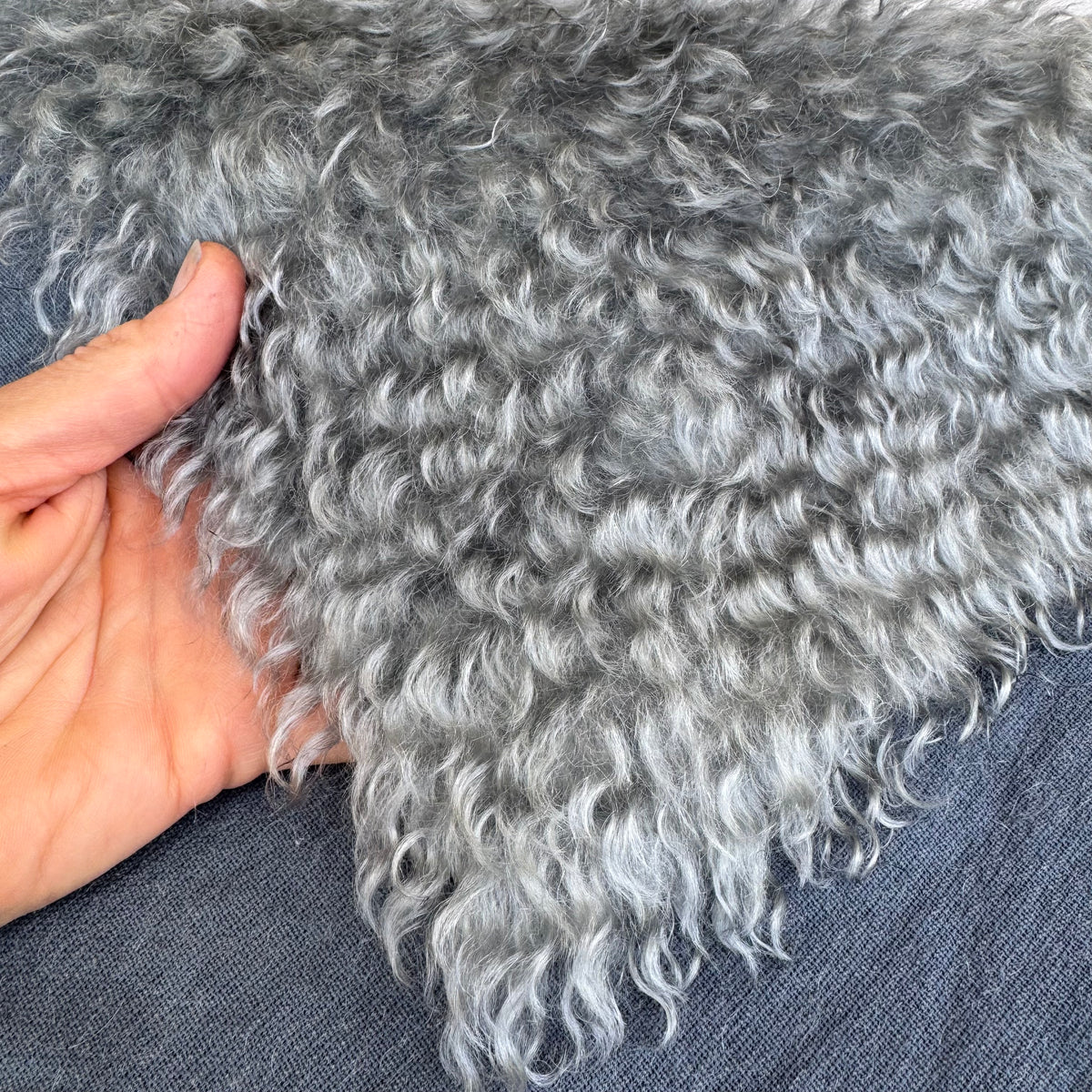Curlylocks Mohair - Hand Dyed Storm Cloud - Fat 1/8m - SEP069