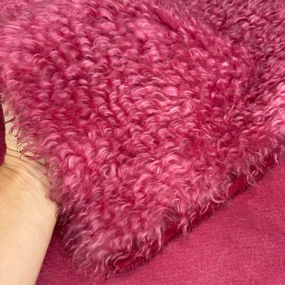Curlylocks Mohair - Hand Dyed Raspberry Rose - Fat 1/4m - SEP080