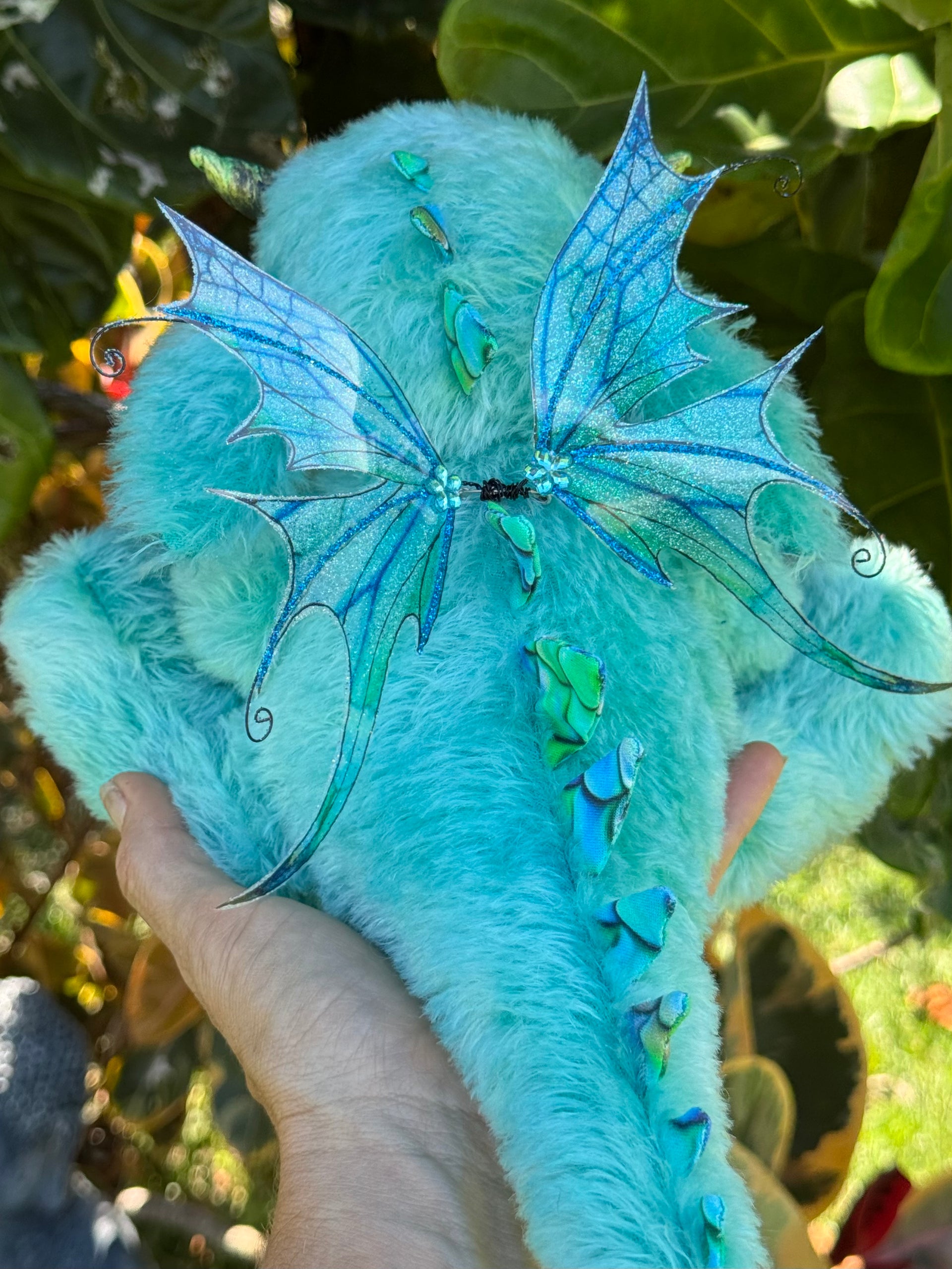 Calico Seablossom - 12" mohair Artist Baby Dragon by Emmas Bears - OOAK