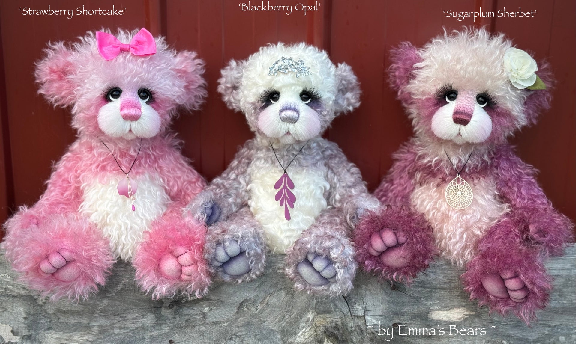 Sugarplum Sherbet - 15" Hand-dyed curlylocks mohair Artist Bear by Emma's Bears - OOAK