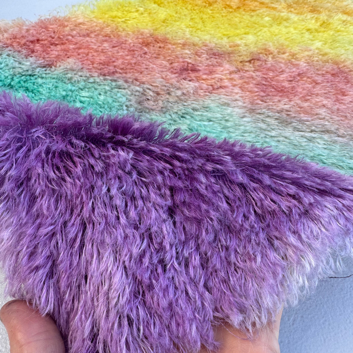25mm String Mohair - Hand Dyed Pastel Rainbow - Fat 1/4m - SEP104