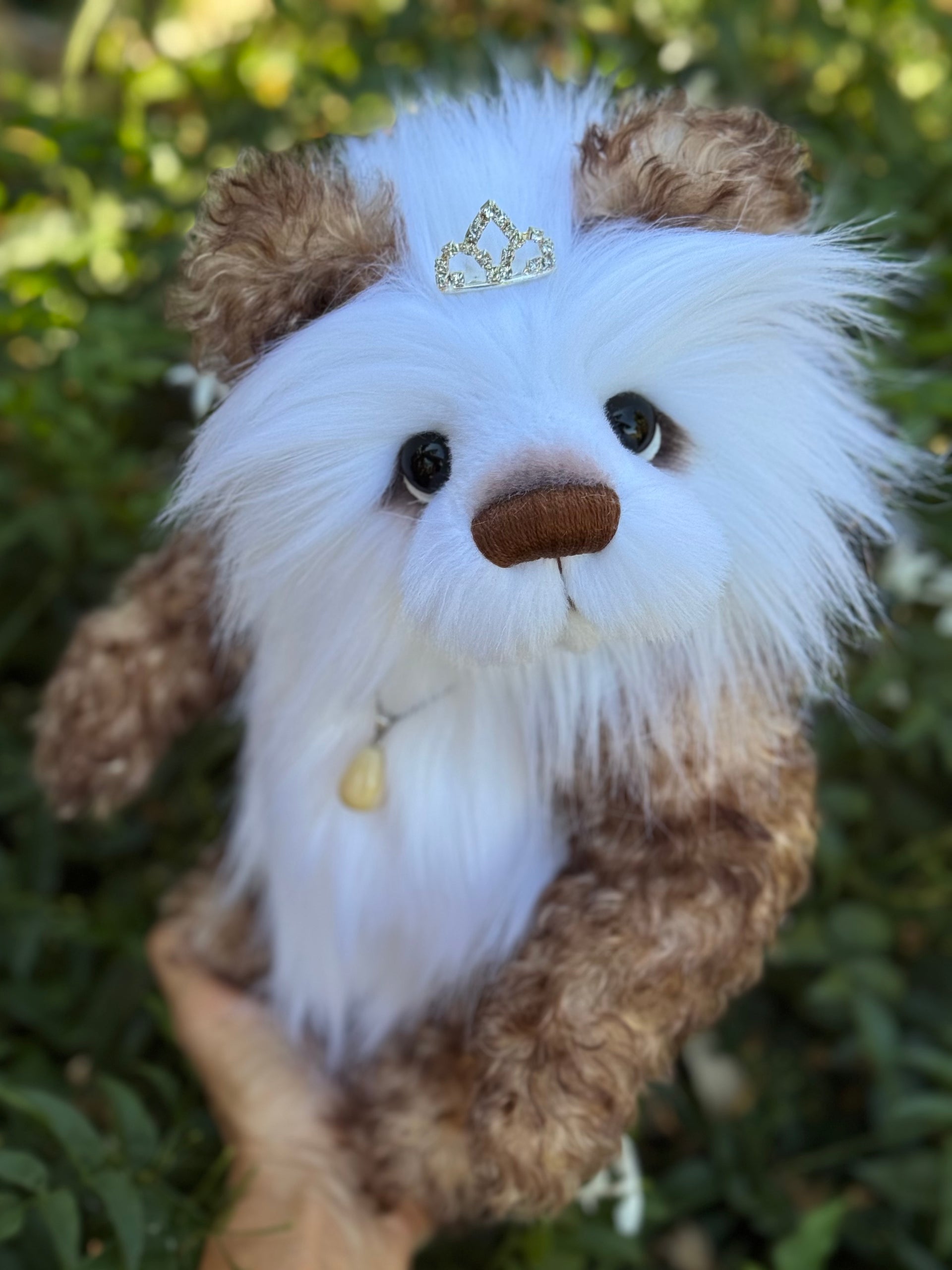 Bellflower Mello - 12" kid mohair and luxury faux fur artist bear by Emma's Bears - OOAK