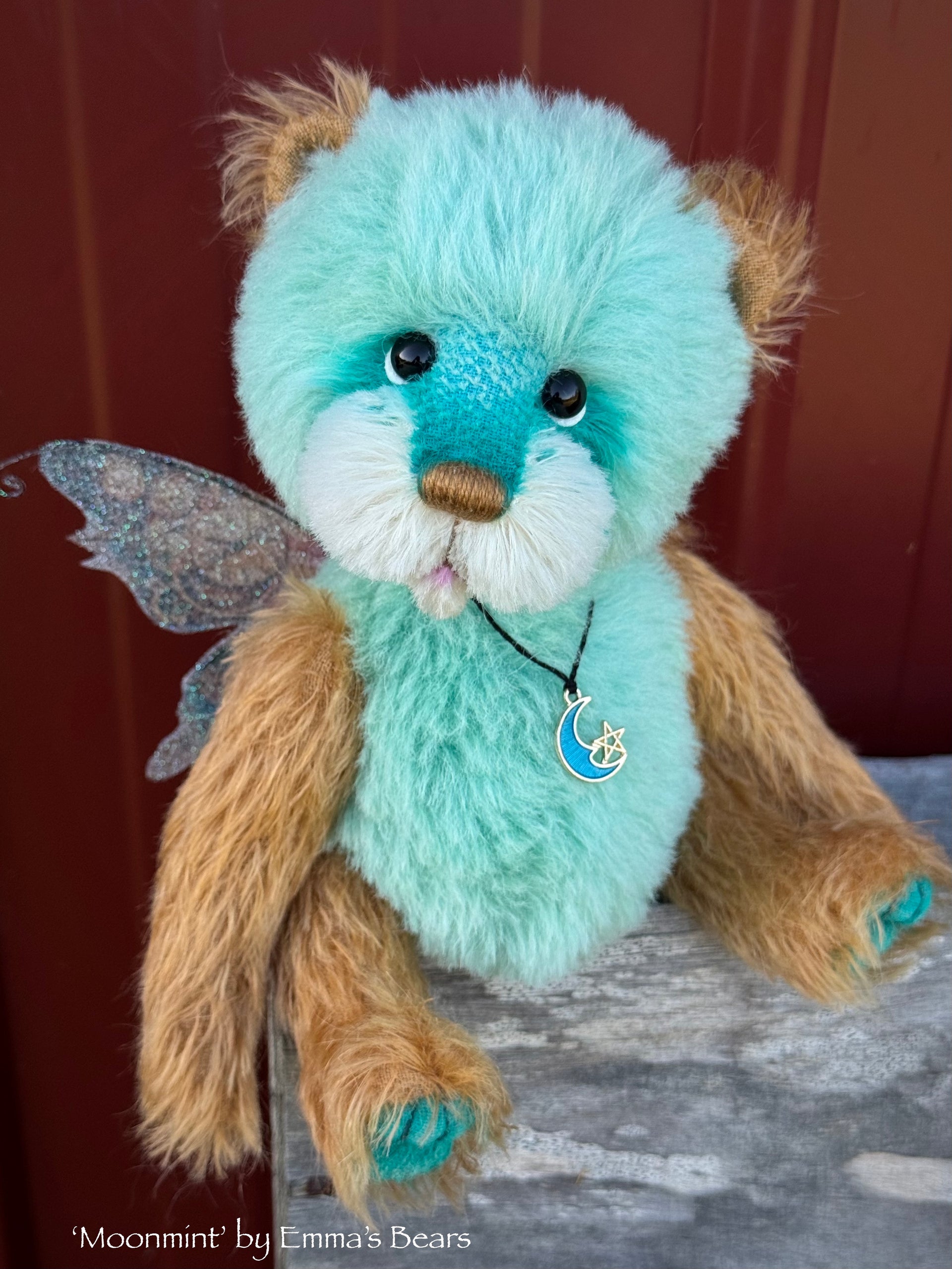 Moonmint - 9" Hand-dyed Mohair Artist Fairy Bear by Emma's Bears - OOAK