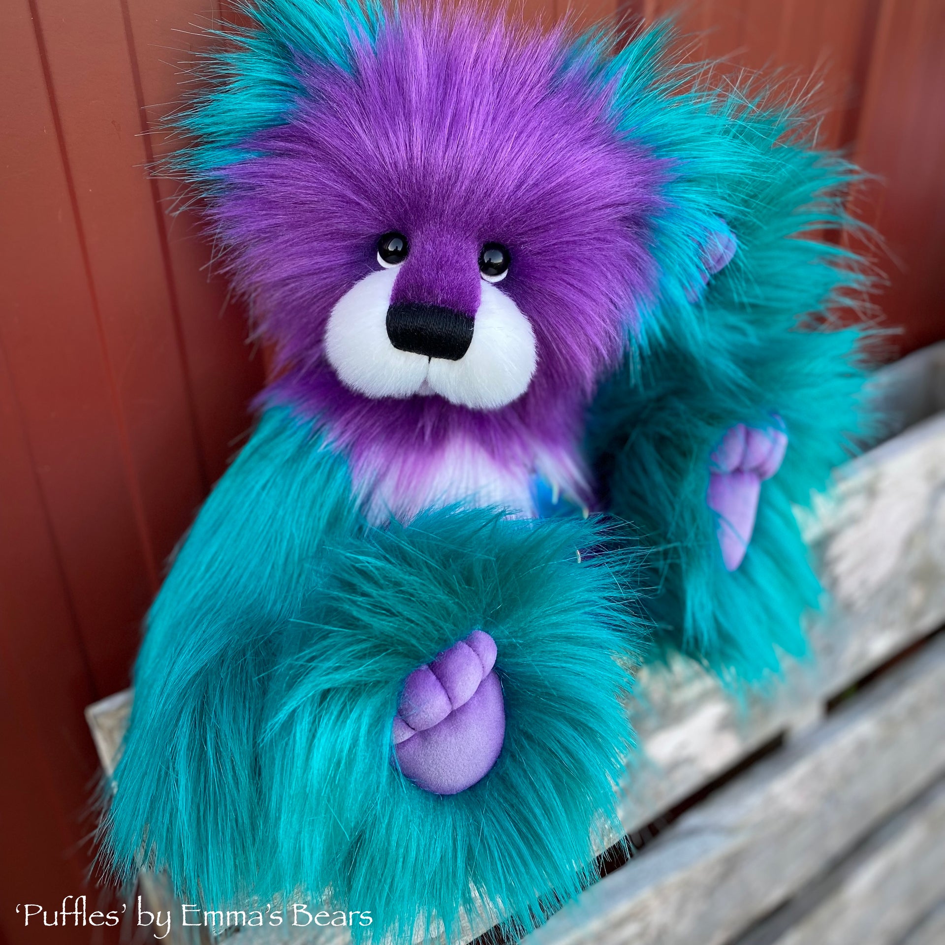 Puffles - 15" faux fur bear by Emmas Bears - OOAK