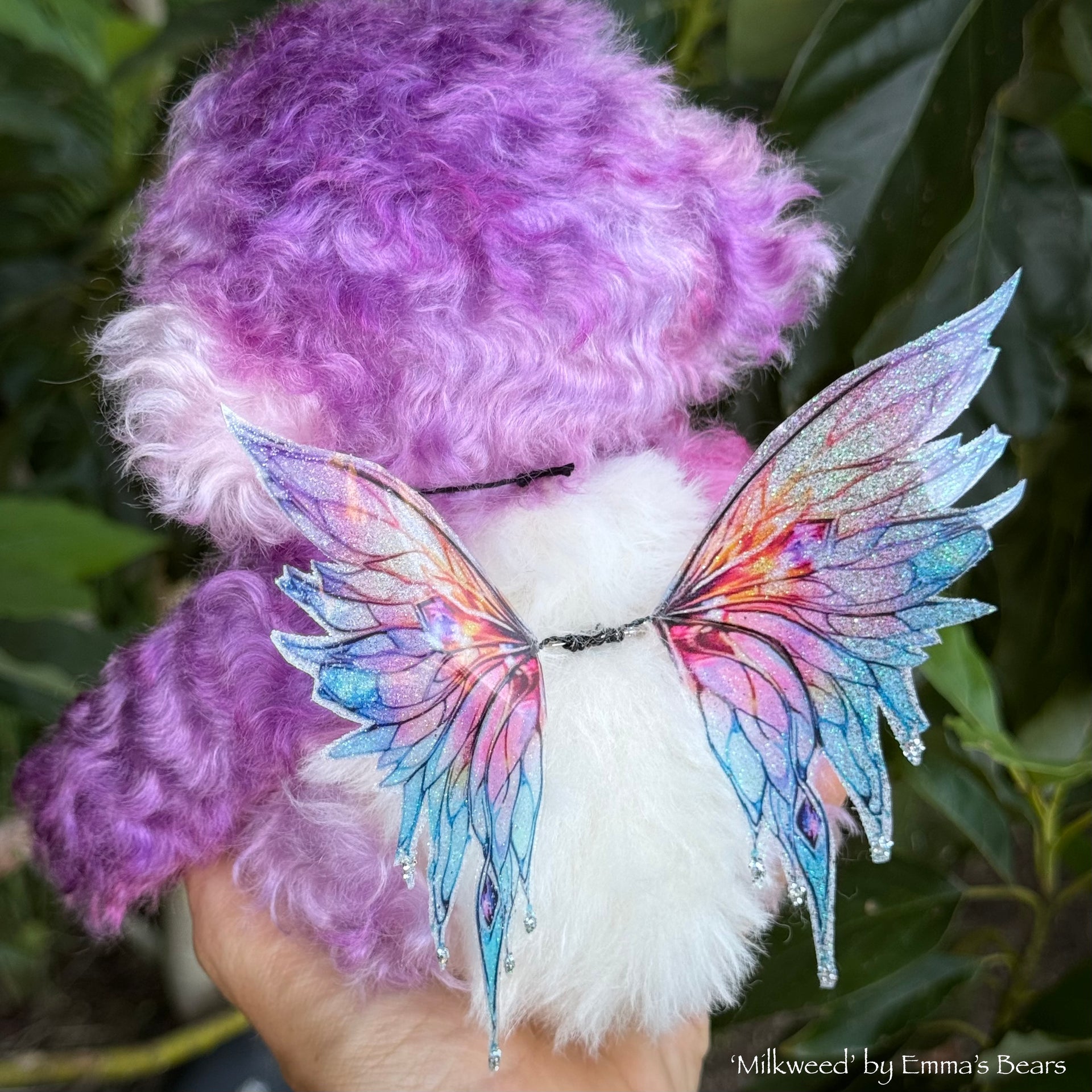 Milkweed - 9" Hand-dyed Mohair Artist Fairy Bear by Emma's Bears - OOAK