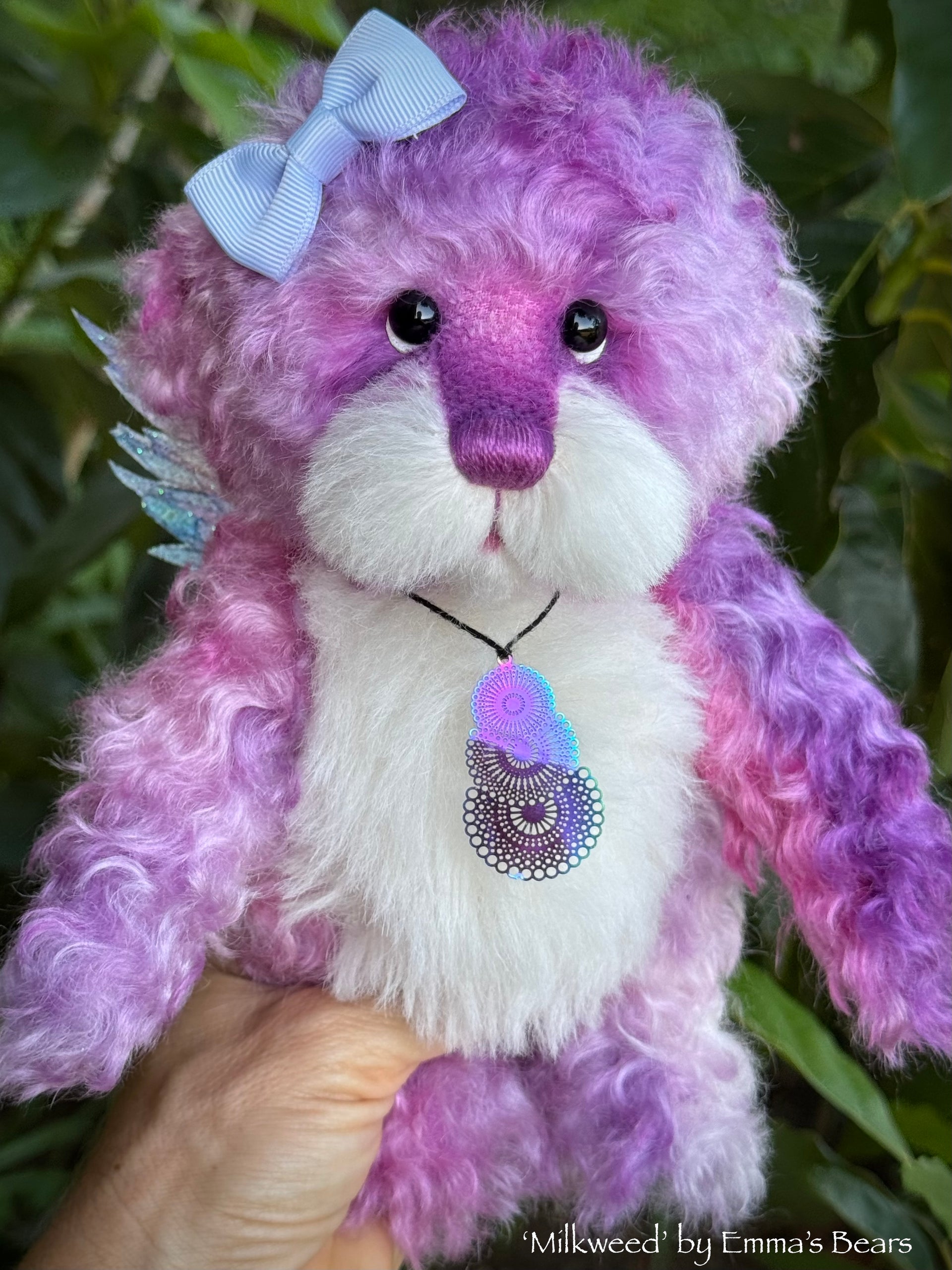 Milkweed - 9" Hand-dyed Mohair Artist Fairy Bear by Emma's Bears - OOAK