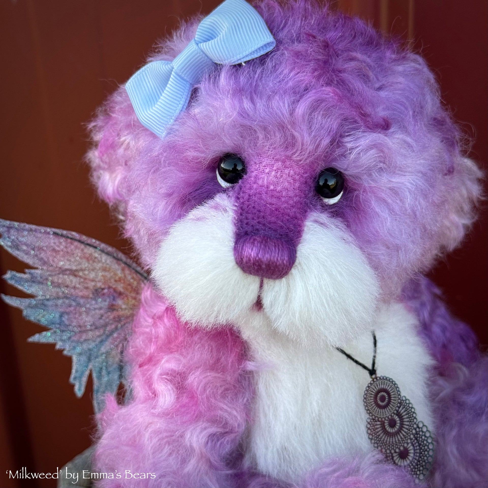 Milkweed - 9" Hand-dyed Mohair Artist Fairy Bear by Emma's Bears - OOAK