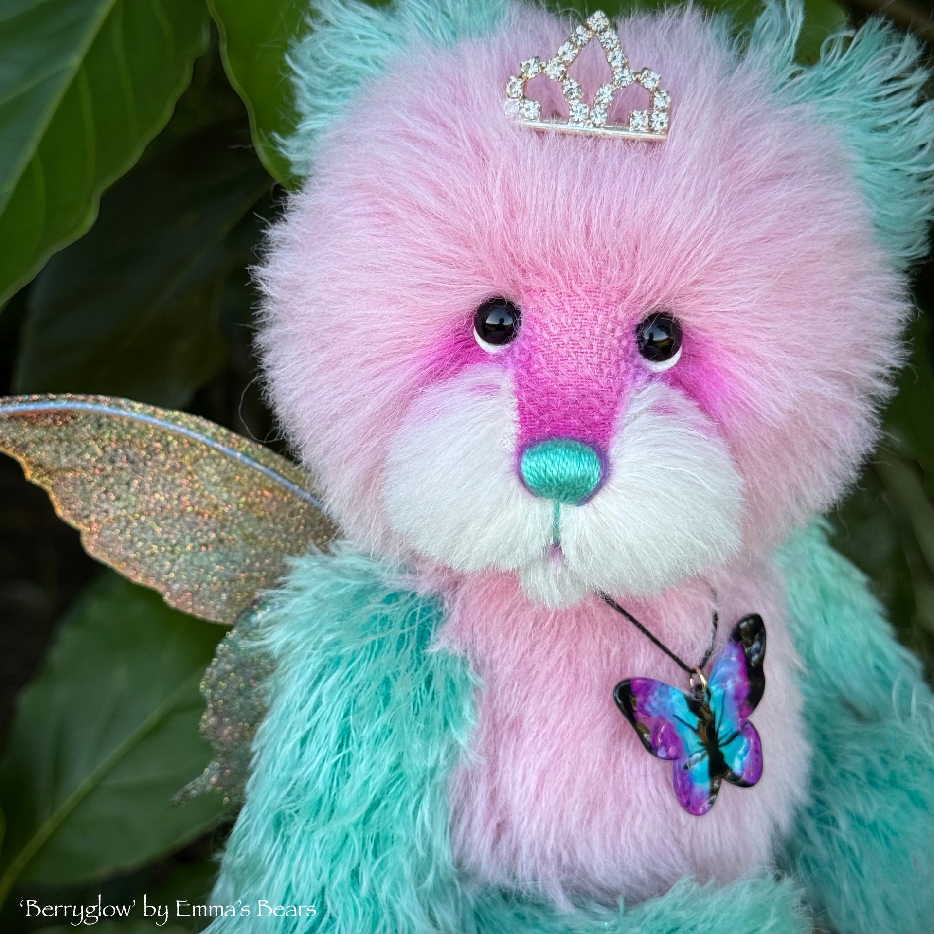 Berryglow - 9" Hand-dyed Mohair Artist Fairy Bear by Emma's Bears - OOAK