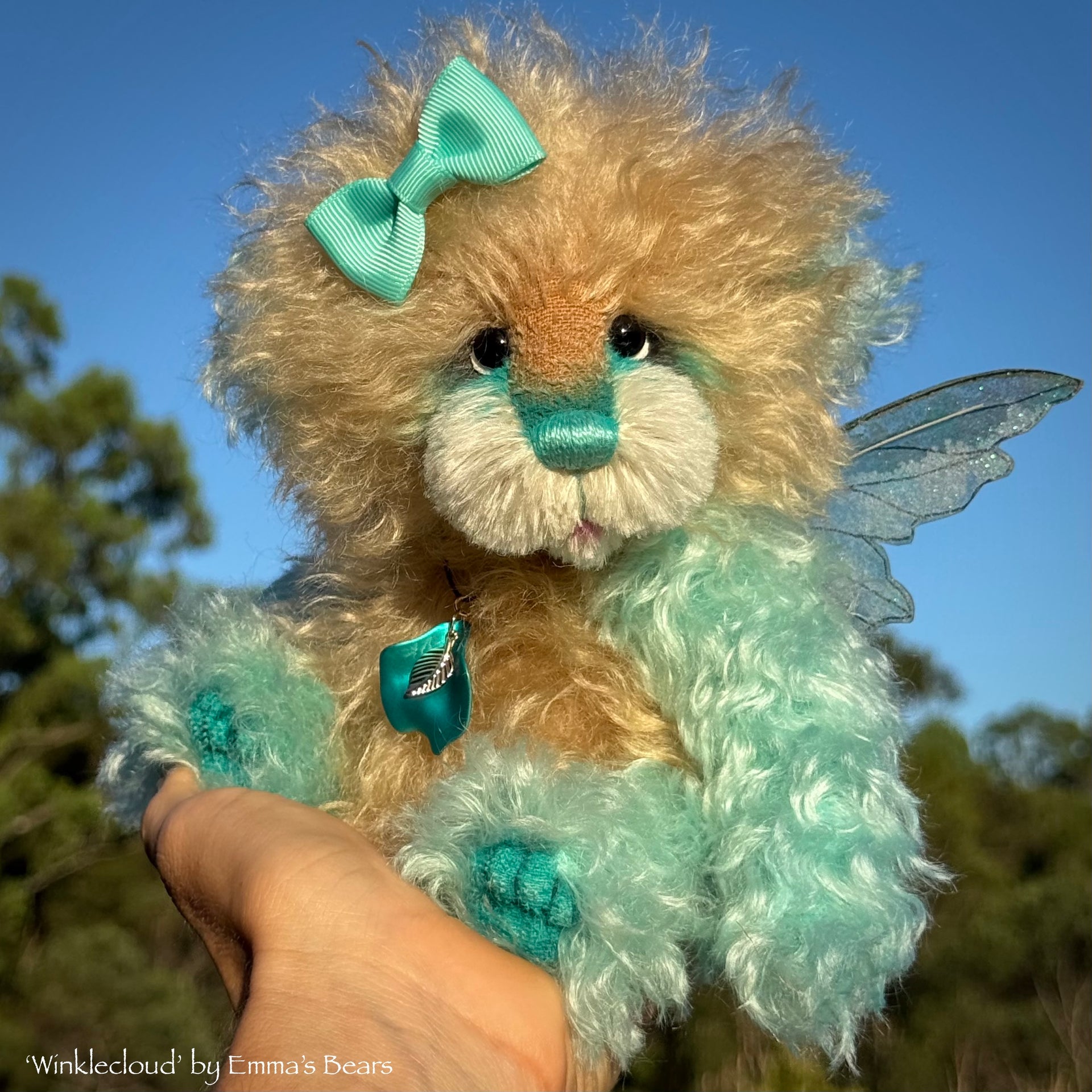 Winklecloud - 9" Hand-dyed Mohair Artist Fairy Bear by Emma's Bears - OOAK