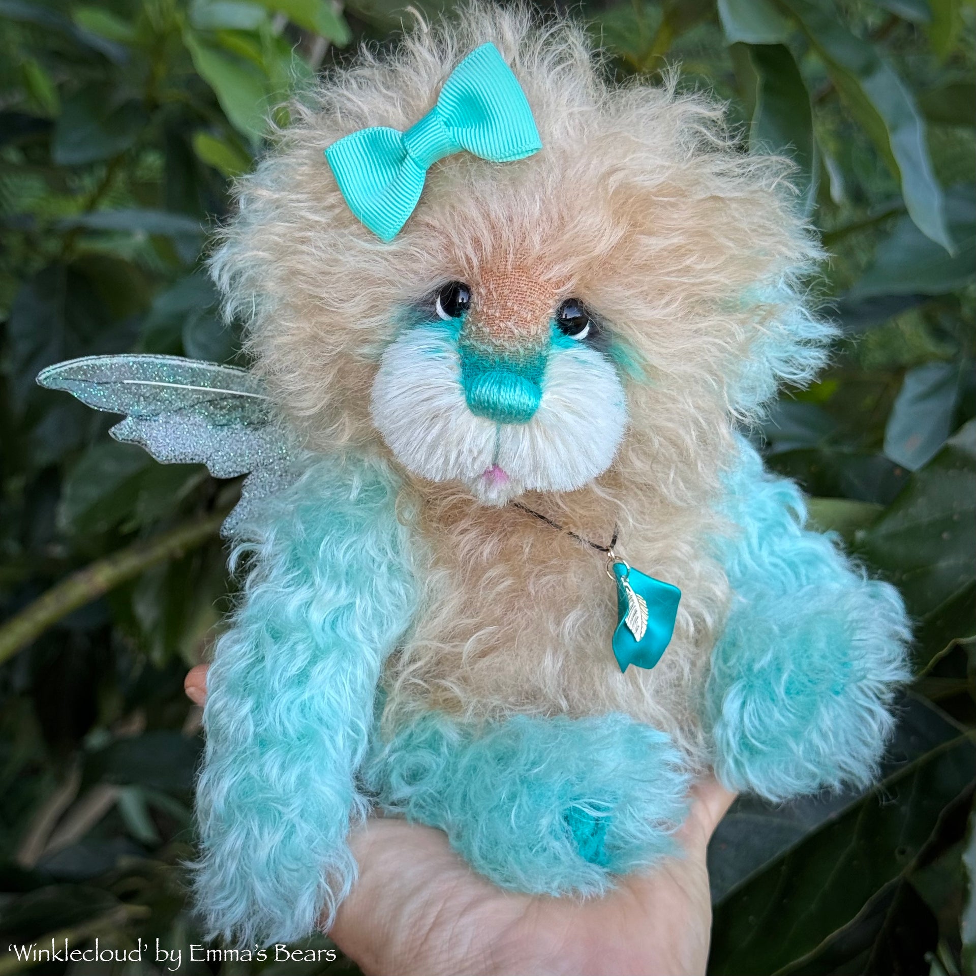 Winklecloud - 9" Hand-dyed Mohair Artist Fairy Bear by Emma's Bears - OOAK