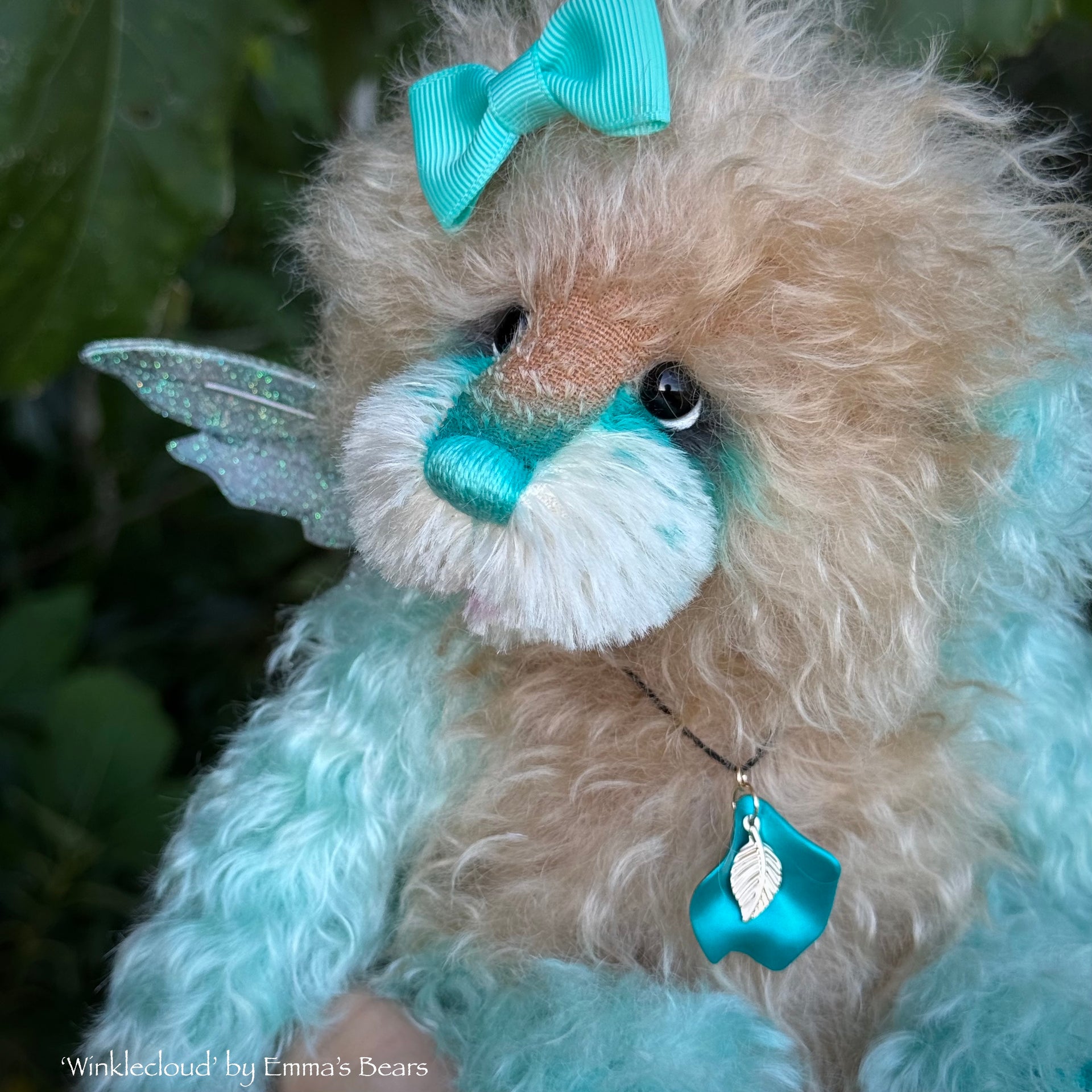 Winklecloud - 9" Hand-dyed Mohair Artist Fairy Bear by Emma's Bears - OOAK